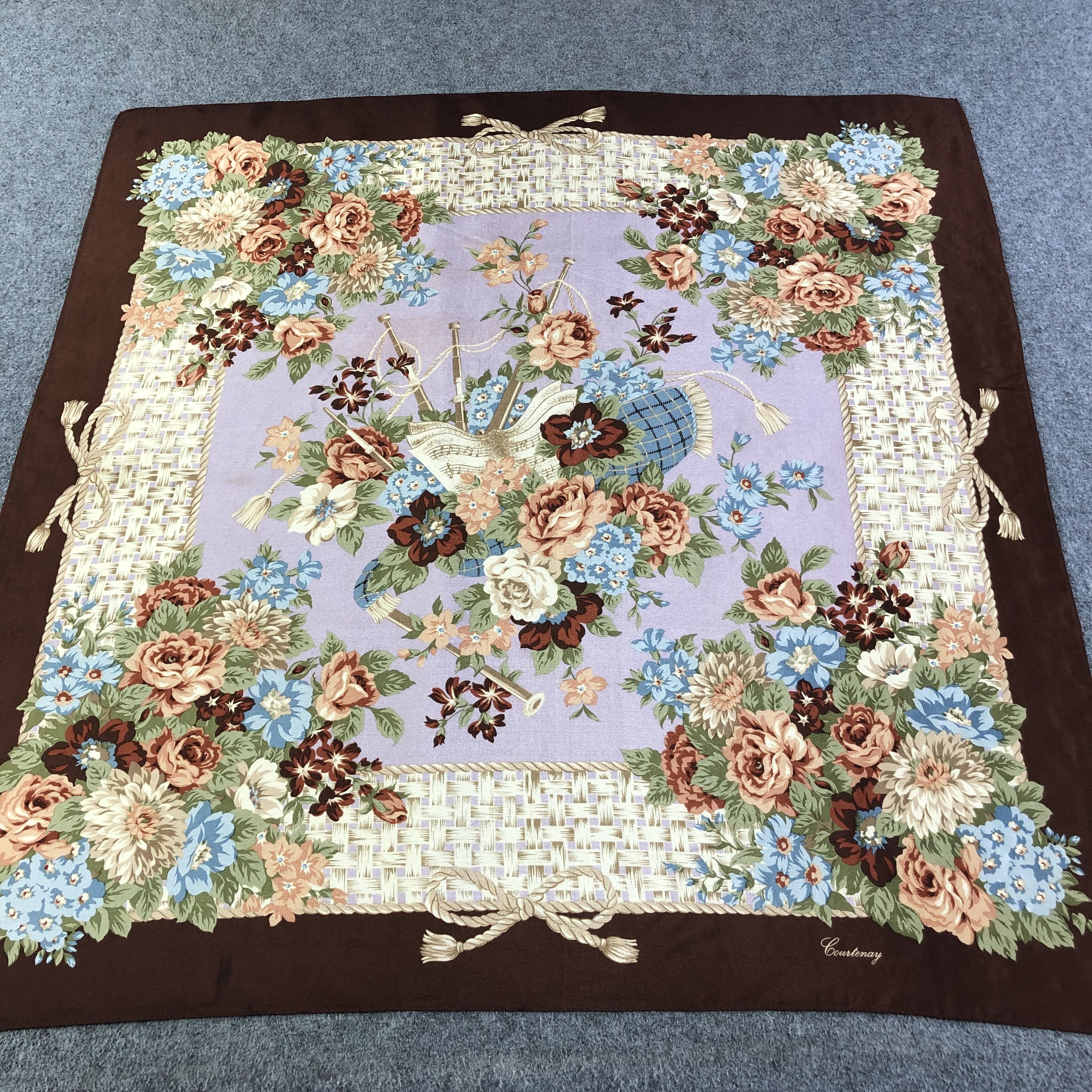 Japanese Brand Courtenay Floral Silk Scarf M618 Size ONE SIZE - 1 Thumbnail
