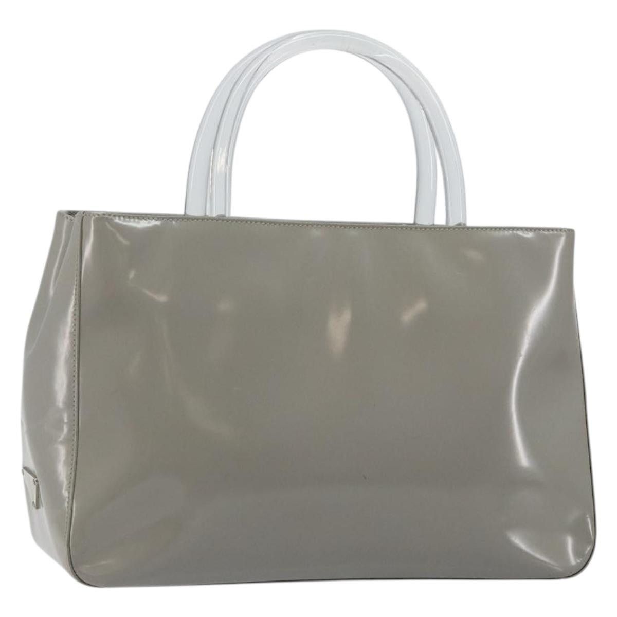 Prada PRADA Hand Bag Enamel Gray Silver Size ONE SIZE - 1 Thumbnail