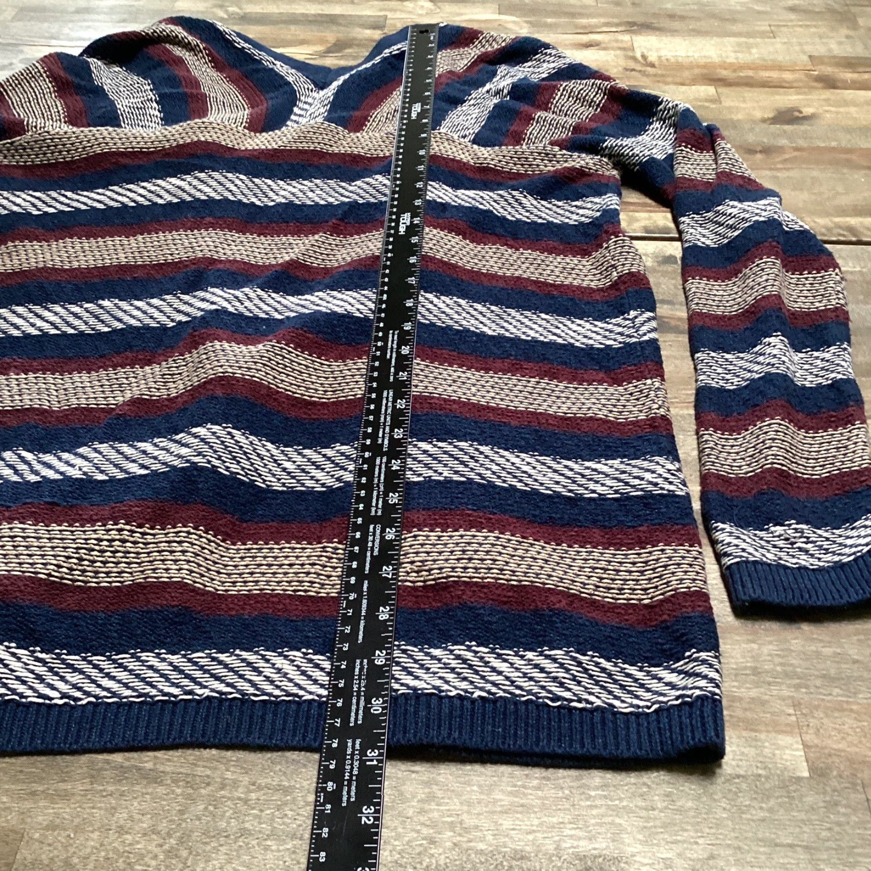 Lucky Brand Lucky Brand Sweater Cardigan Women L Multicolor Striped Open Pockets V-Neck Back Knit Casual Bohemian Classic All Seasons Size L / US 10 / IT 46 - 4 Thumbnail