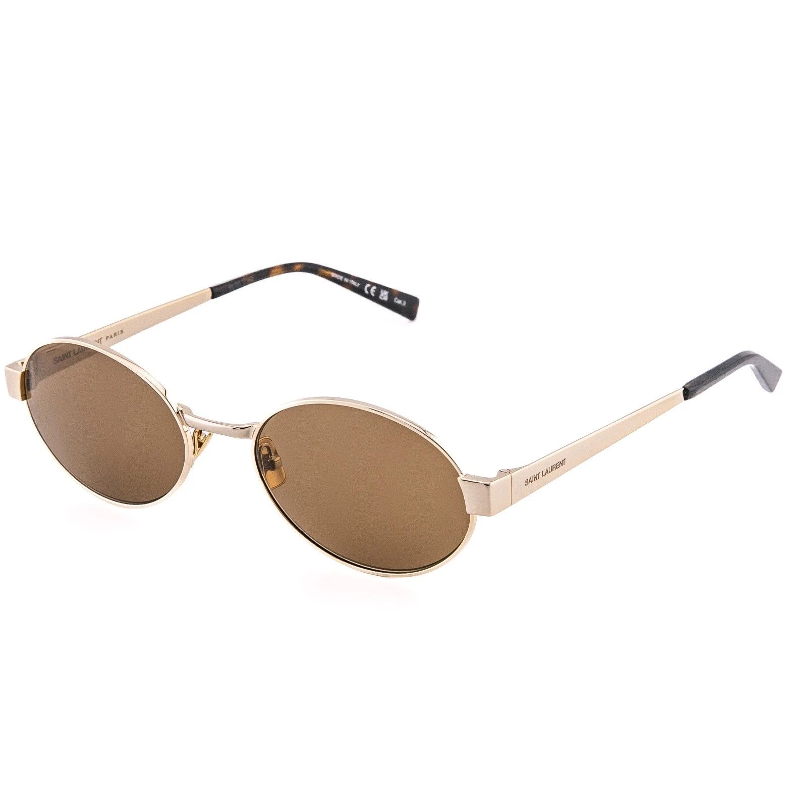 Saint Laurent Paris SAINT LAURENT SL 692 SL692 Gold Brown Narrow Slim Oval 004 Size ONE SIZE - 4 Thumbnail