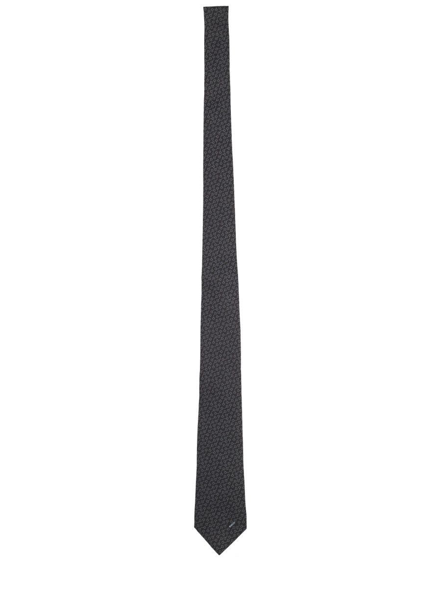 Gucci GUCCI SILK TIE WITH CLAMPS - BLACK Size ONE SIZE - 1 Thumbnail