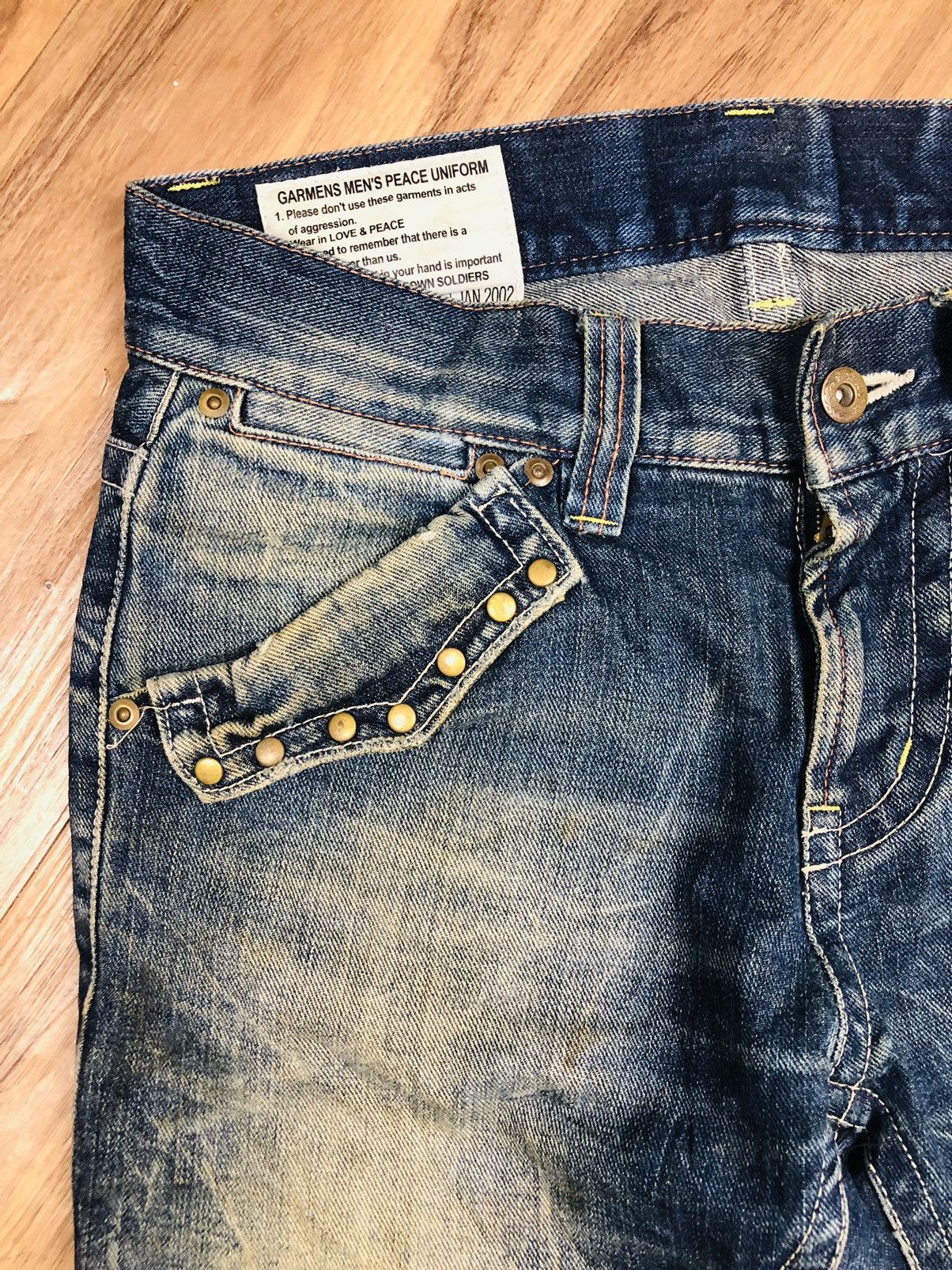 If Six Was Nine Rock Wood Distress Jeans (36) Size US 32 / EU 48 - 5 Thumbnail