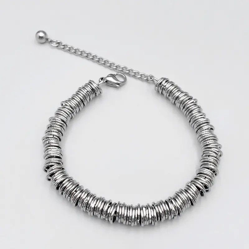 Jewelry × Vintage Multi Layer Round Circle Stainless Steel Bracelet Size ONE SIZE - 1 Thumbnail