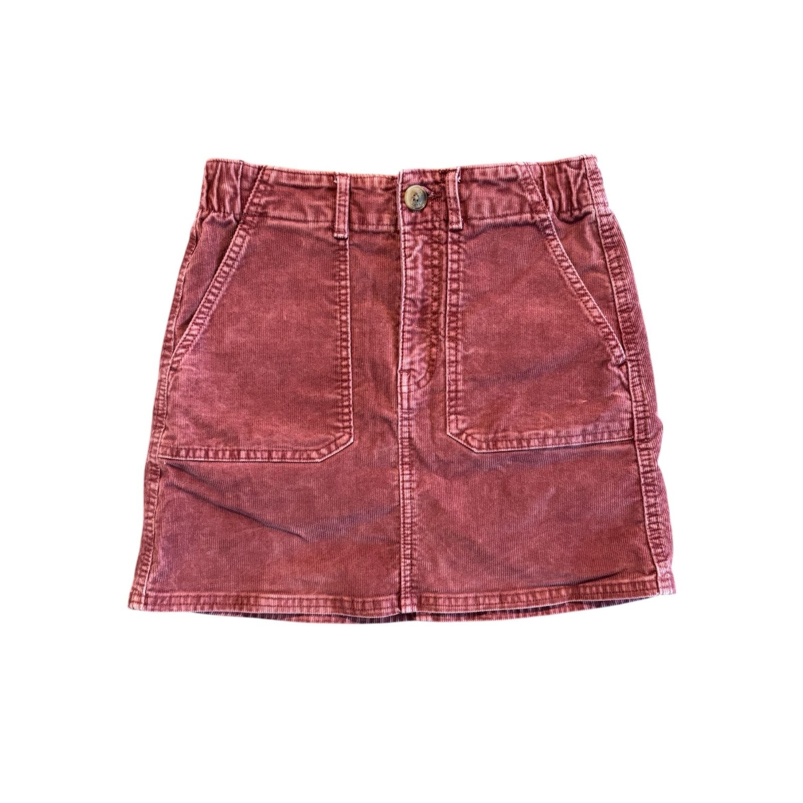 American Eagle Outfitters American Eagle Corduroy Mini Skirt Women’s XS Red Stretch Size 25" / US 0 / IT 36 - 3 Thumbnail