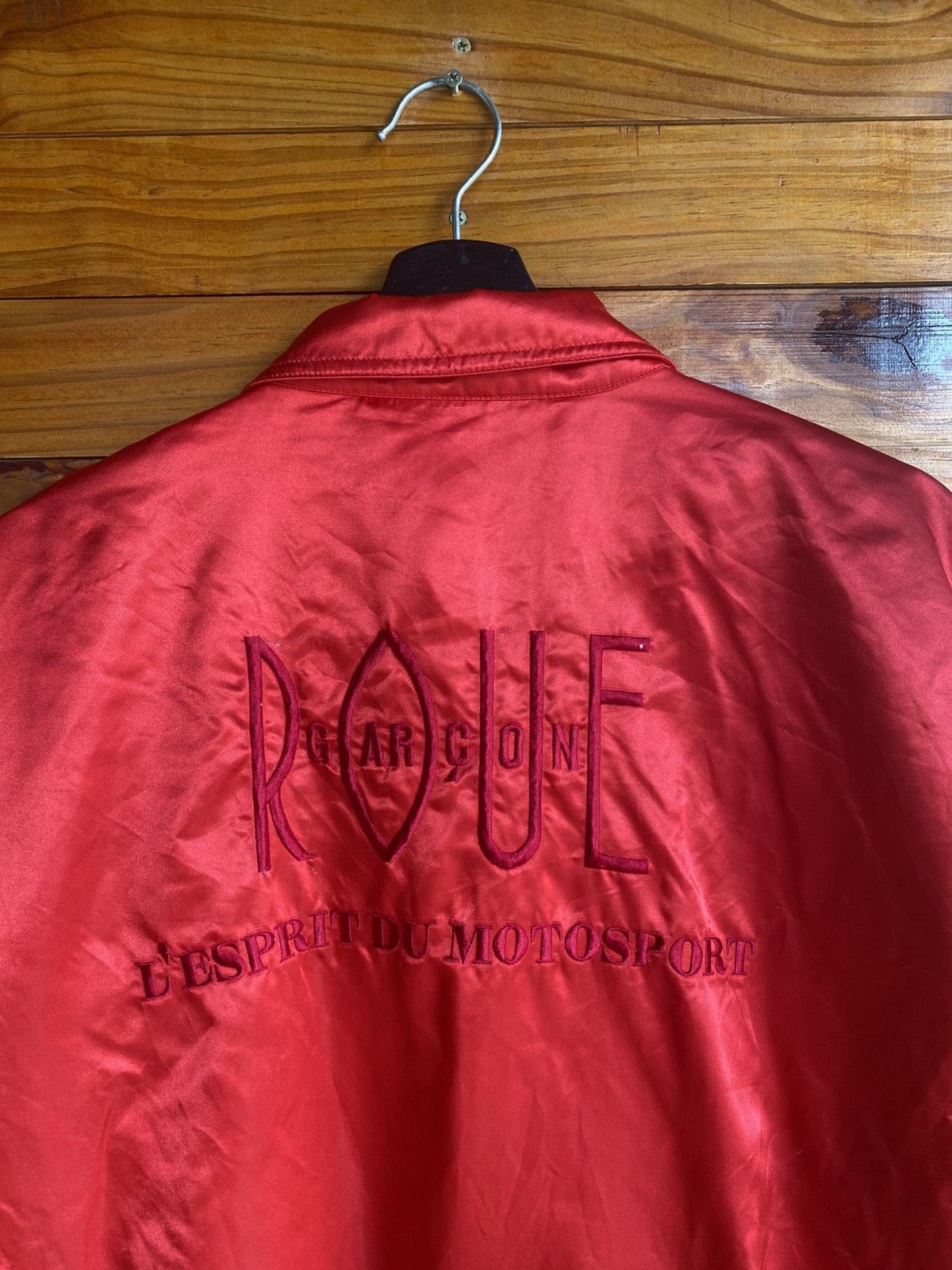 Vintage Vintage ROUE Garcon Red Satin Jacket – Motorsport Style Size US XL / EU 56 / 4 - 11 Thumbnail