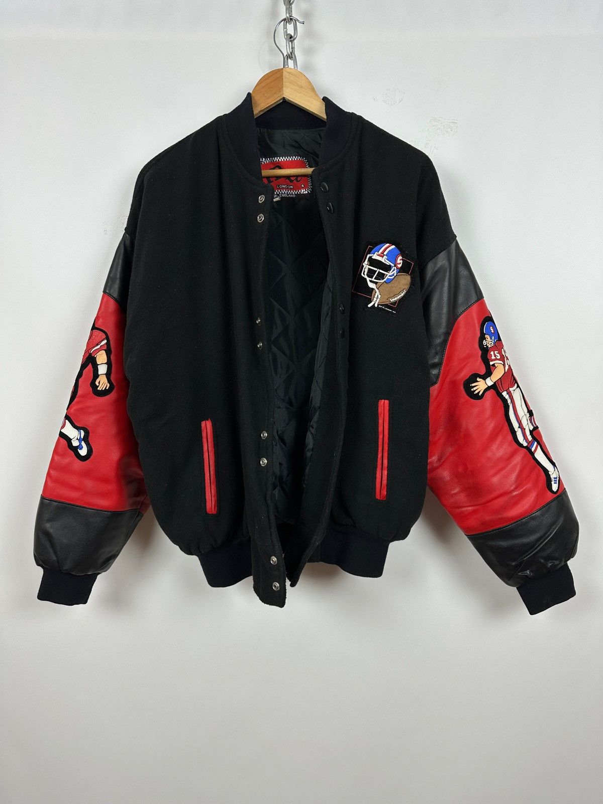 NFL 90s Vintage Super Bowl USA Zip It Varsity Bomber Jacket Size US L / EU 52-54 / 3 - 16 Thumbnail