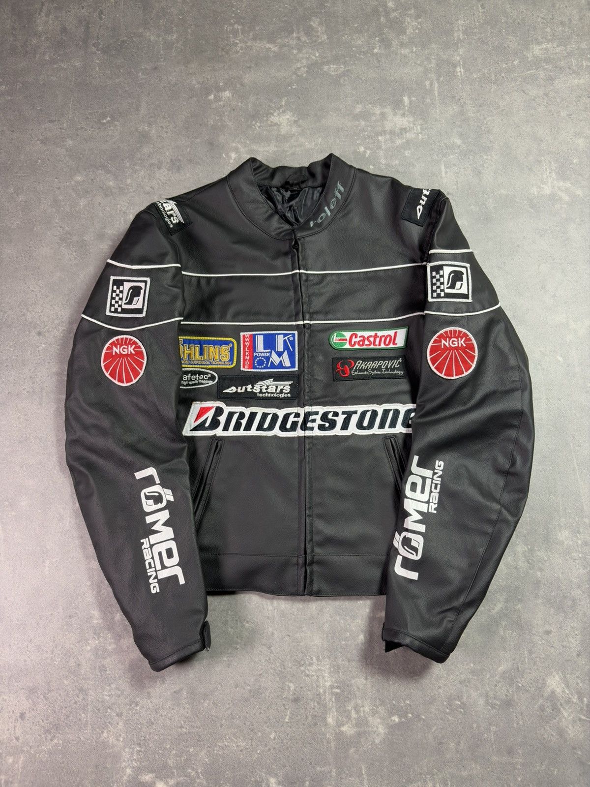 NASCAR Roleff Bridgestone Castrol Logos Racing Jacket Moto PVC M Size US M / EU 48-50 / 2 - 1 Thumbnail