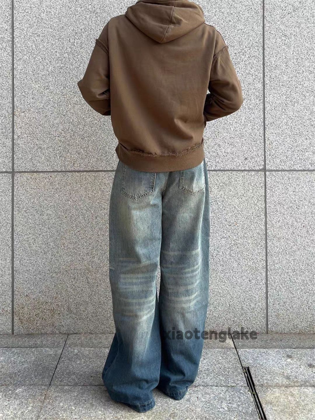 zx vintage washed faded cleanfit wide Leg flared jeans