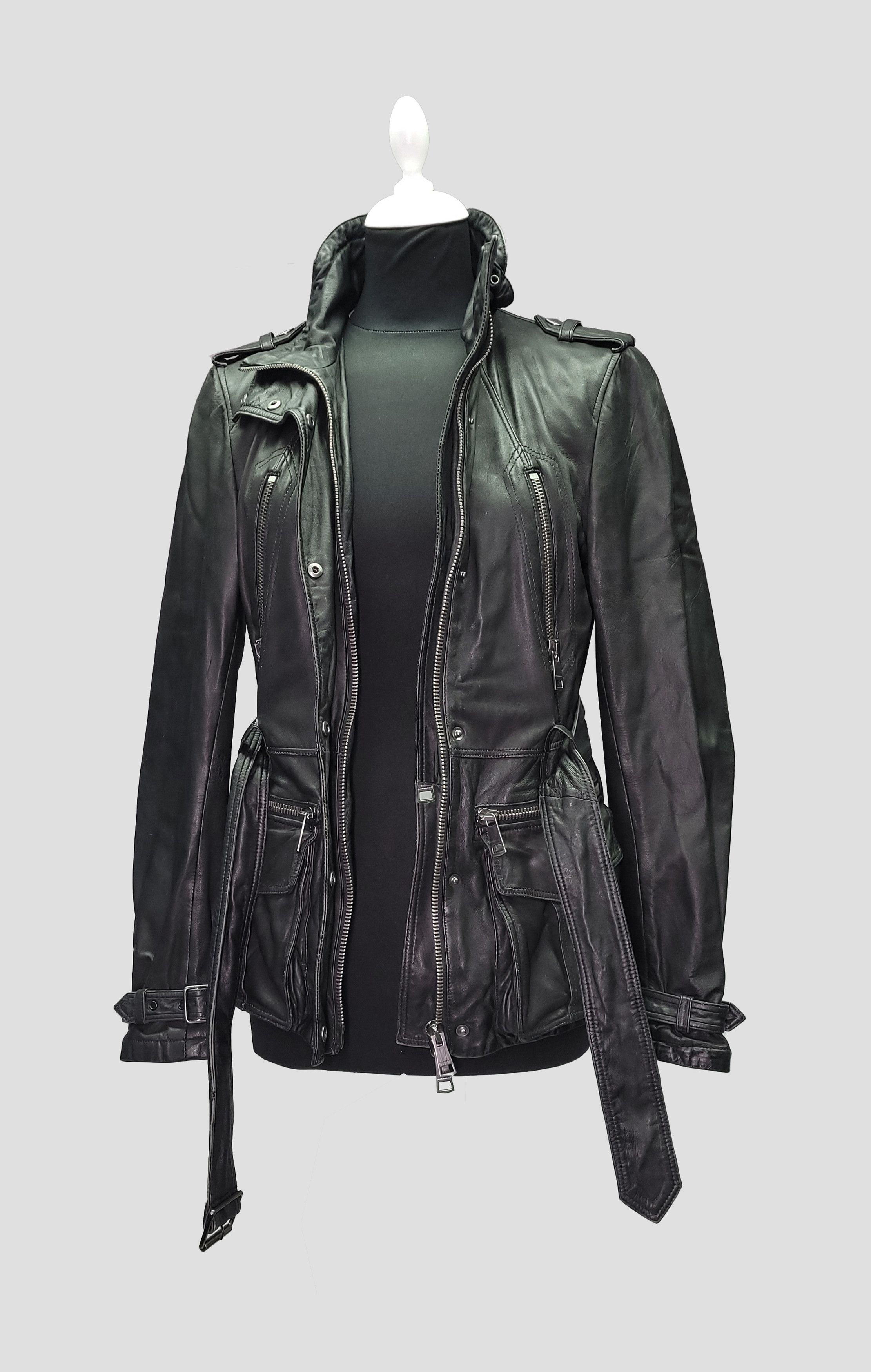 Burberry Burberry Brit _ Italy _ Biker_ Lambskin _ Field Jacket Size M / US 6-8 / IT 42-44 - 4 Thumbnail