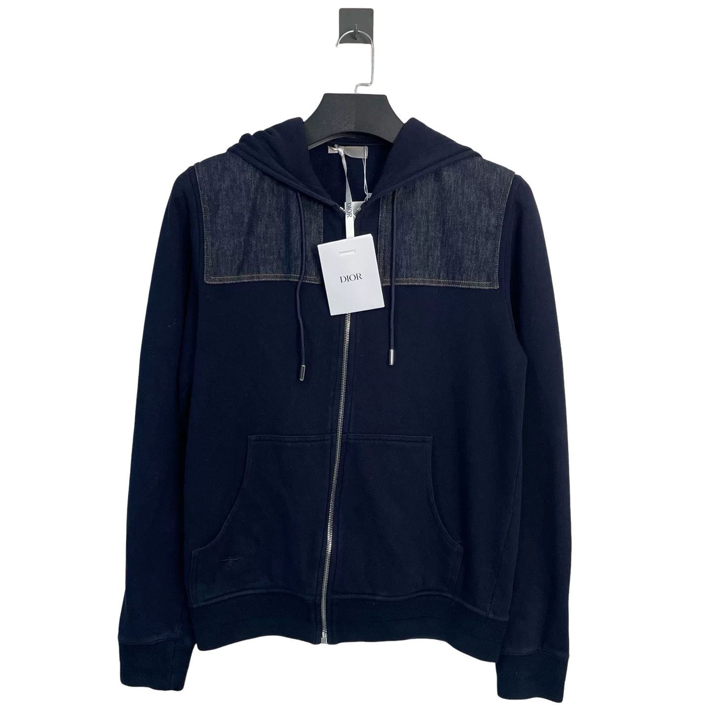Dior Dior Denim Panel Full Zip Hoodie Size S Size US S / EU 44-46 / 1 - 1 Thumbnail