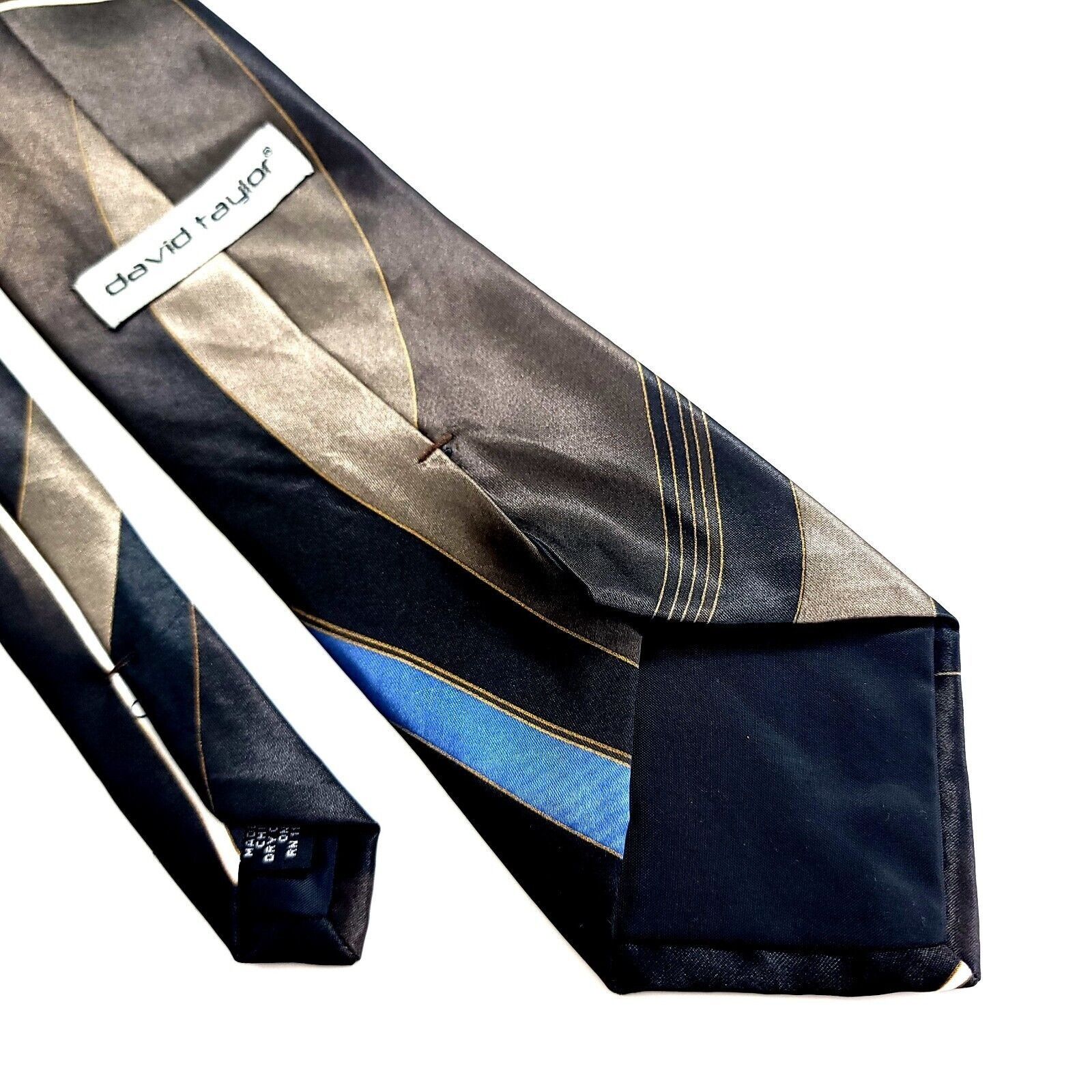 David Taylor David Taylor Polyester Brown Abstract Glossy Print Wide Tie Size ONE SIZE - 5 Thumbnail