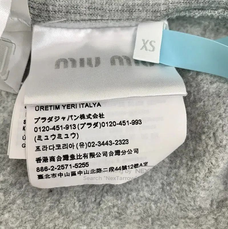 Miu Miu Miu Miu Gray Cotton Women's Crop Hoodie . Size XS / US 0-2 / IT 36-38 - 6 Thumbnail