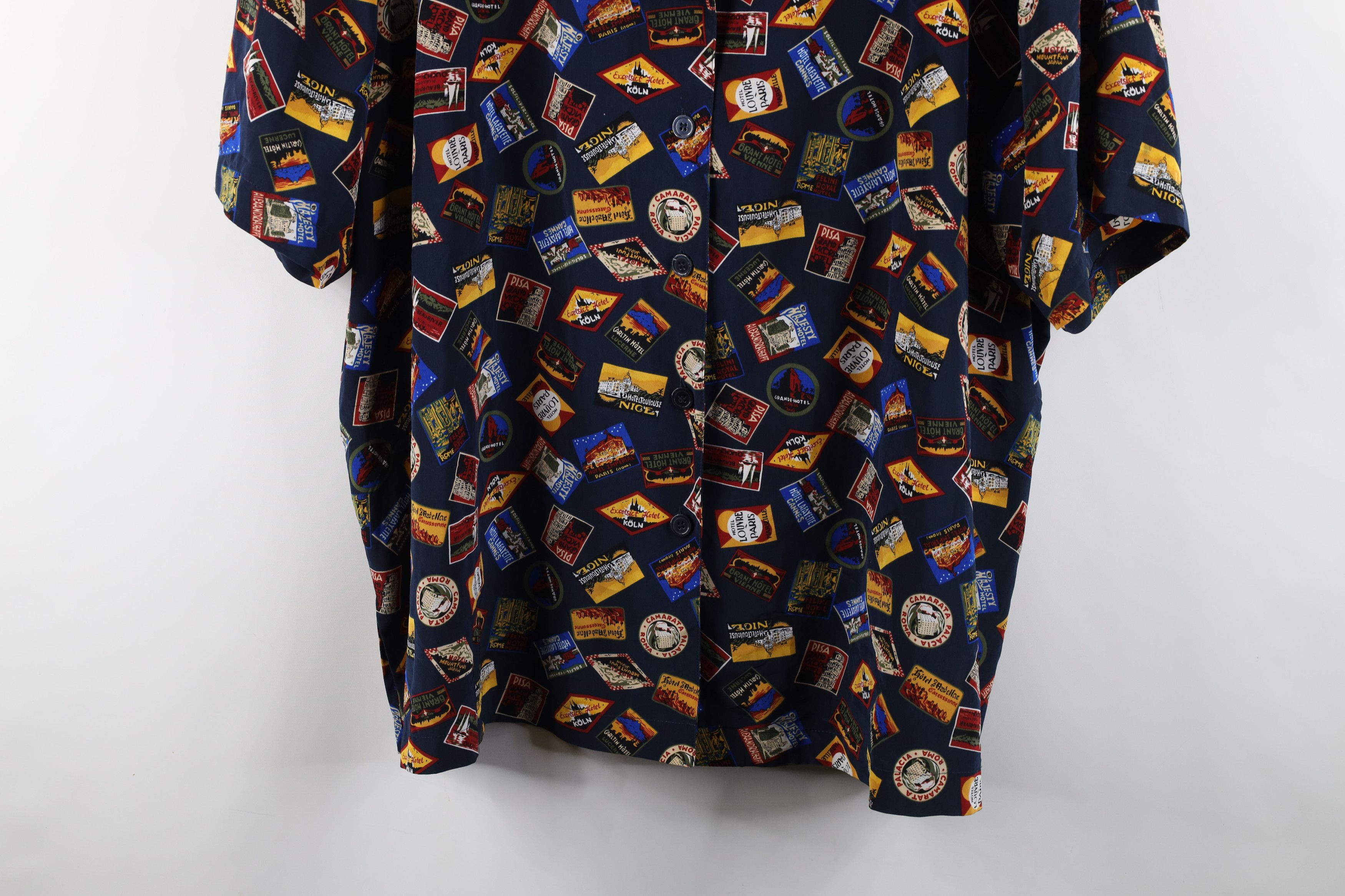 Vintage Vintage 90s Card All Over Print Camp Collar Button Shirt Size 3XL / US 20-22 - 3 Thumbnail