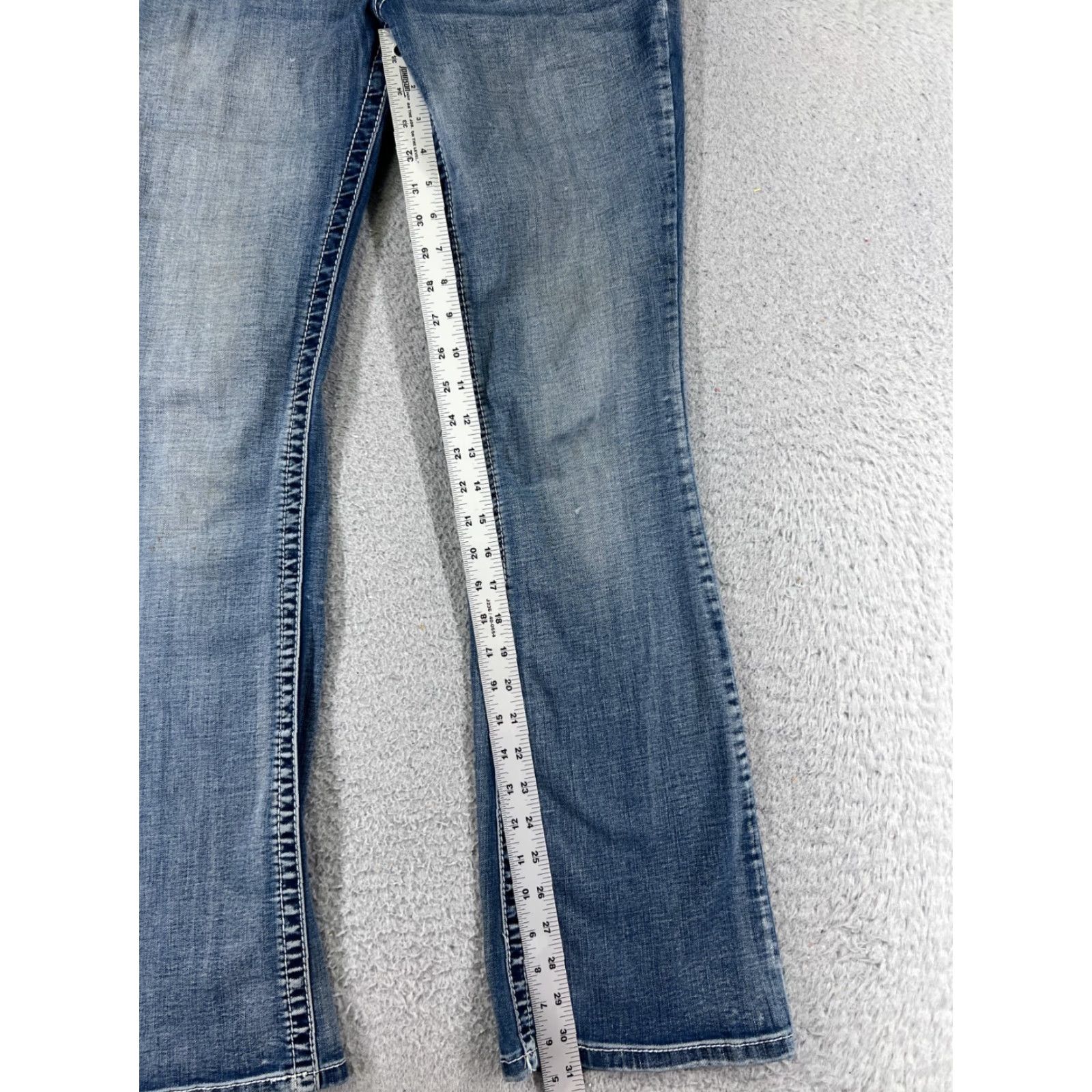 Vintage Maurices Jeans Women Flared Denim 5 Regular Blue 29x31 Stretch Low Rise Womens Cowboy Southwestern 90s Style Size 27" / US 4 / IT 40 - 7 Thumbnail