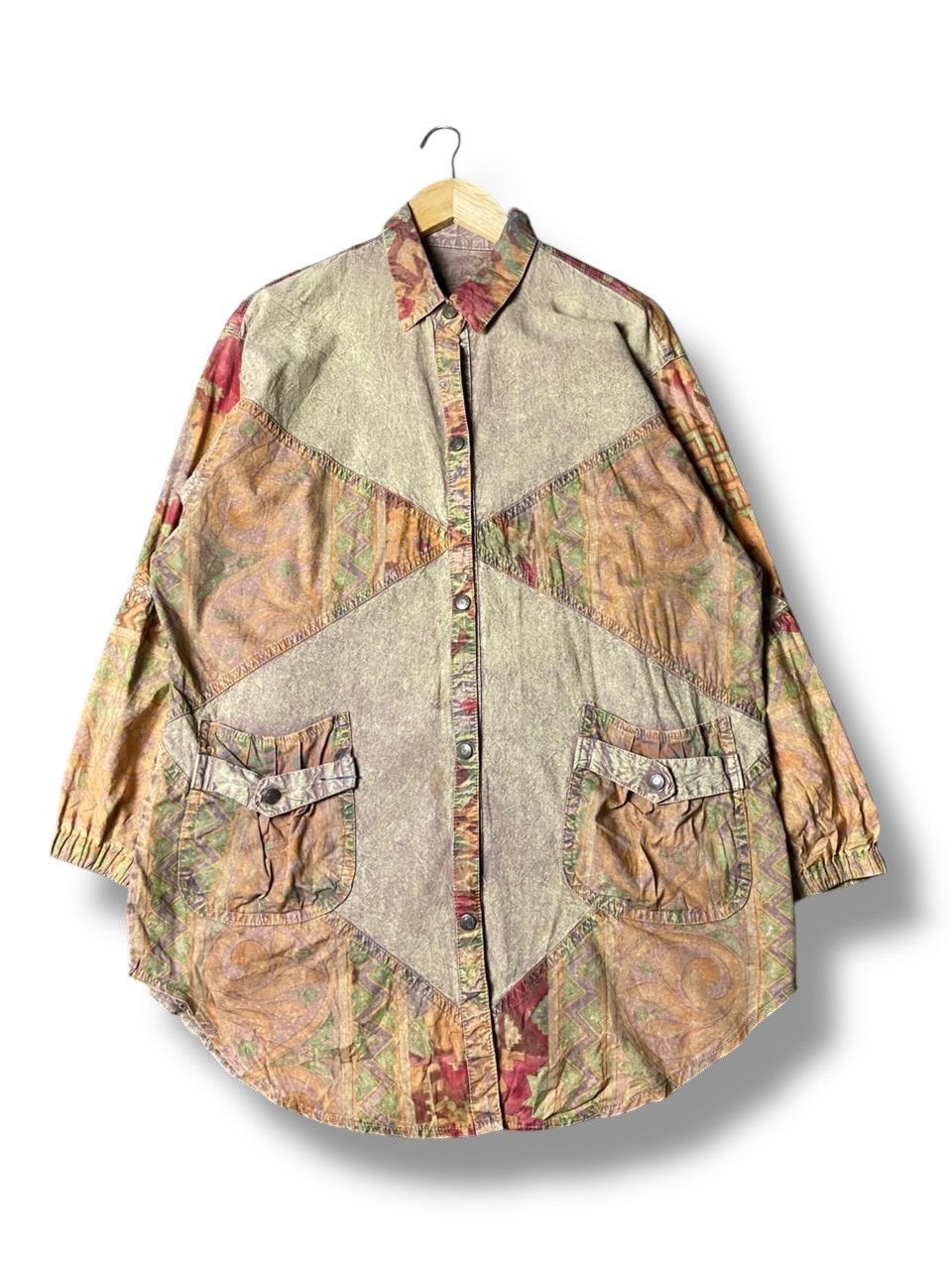 Japanese Brand Olympic Seoul Unique Patchwork Abstract Shirt Jacket (163) Size US M / EU 48-50 / 2 - 1 Thumbnail