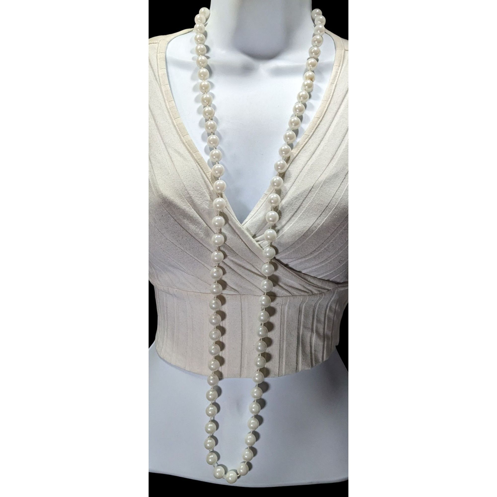 Other Elegant Glam Long Faux Pearl Necklace 46" Size ONE SIZE - 3 Thumbnail