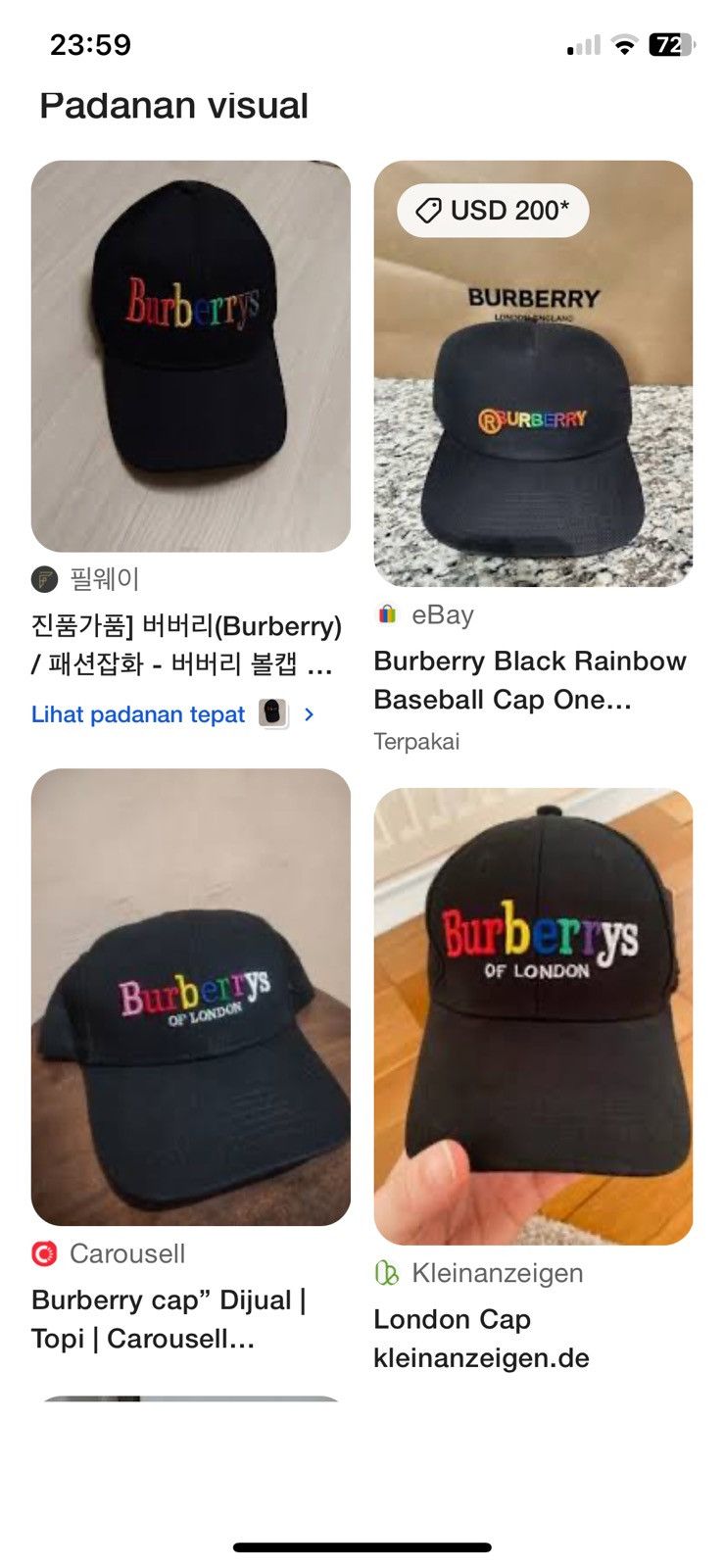 Burberry Vintage burberrys rainbow embroidery cap Size ONE SIZE - 16 Thumbnail