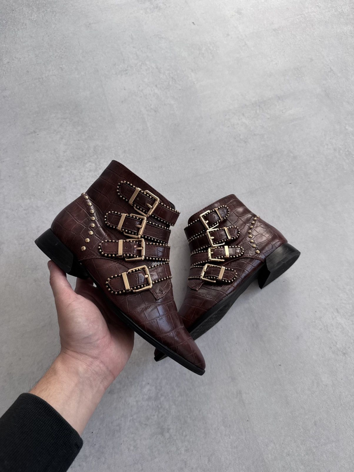 If Six Was Nine Vintage A.S 98 Style Y2K Faux Leather Belted Women’s Boots Size US 6.5 / IT 36.5 - 1 Thumbnail