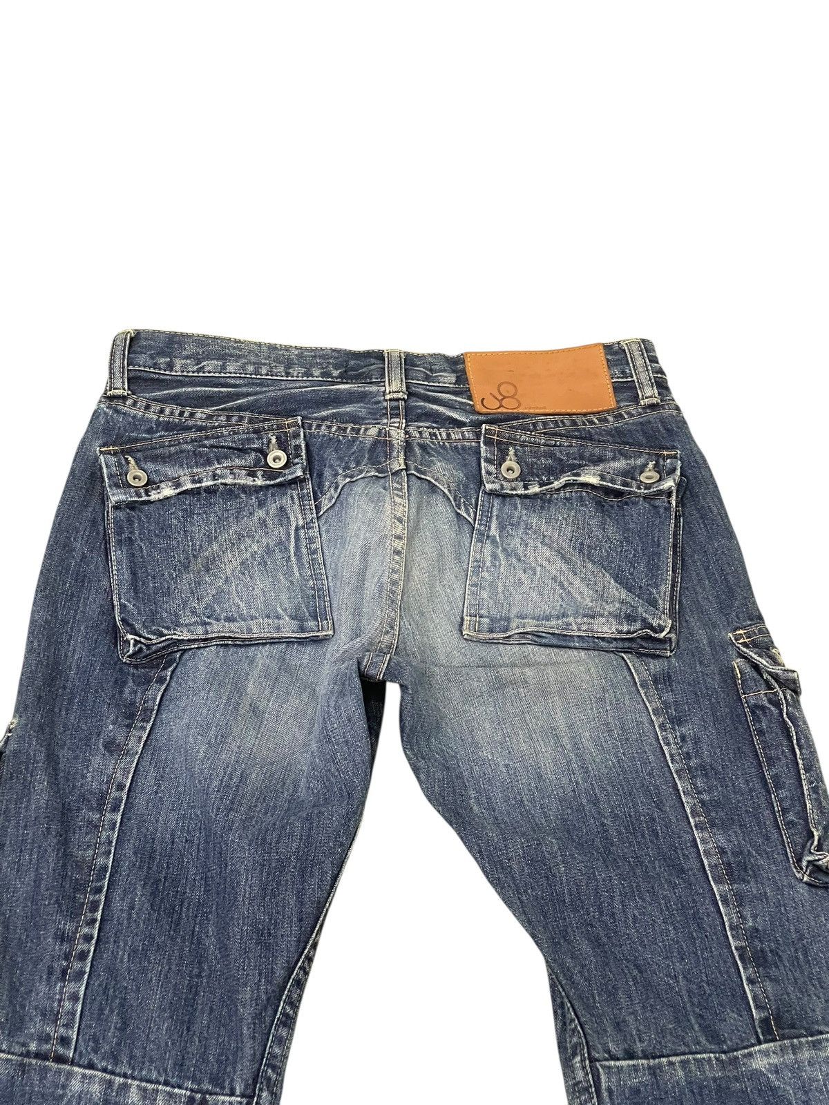 Japanese Brand Cargo Slim Jeans John Bull Faded Denim 1🟦9 Size US 31 - 6 Thumbnail