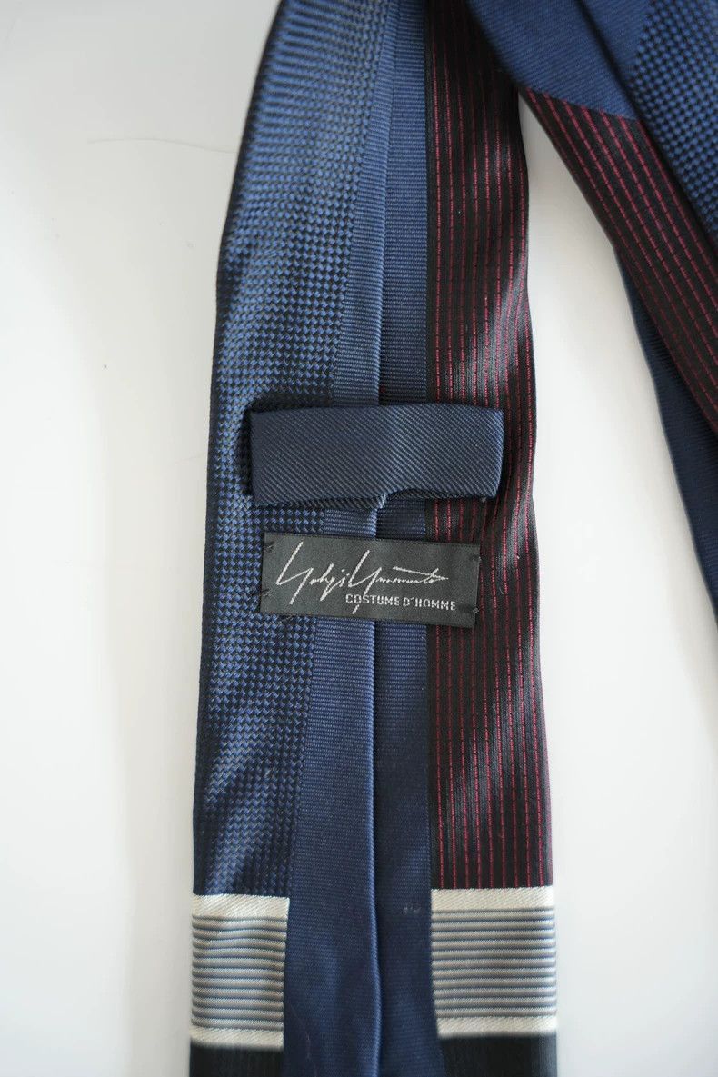 Yohji Yamamoto Yohji Yamamoto Yohji Yamamoto Silk Tie Red Blue Stripes Size ONE SIZE - 2 Thumbnail