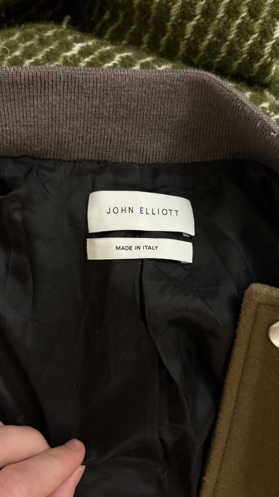 John Elliott John Eliott Cream/Green Leather Varsity Jacket - Size Medium Size US M / EU 48-50 / 2 - 4 Thumbnail