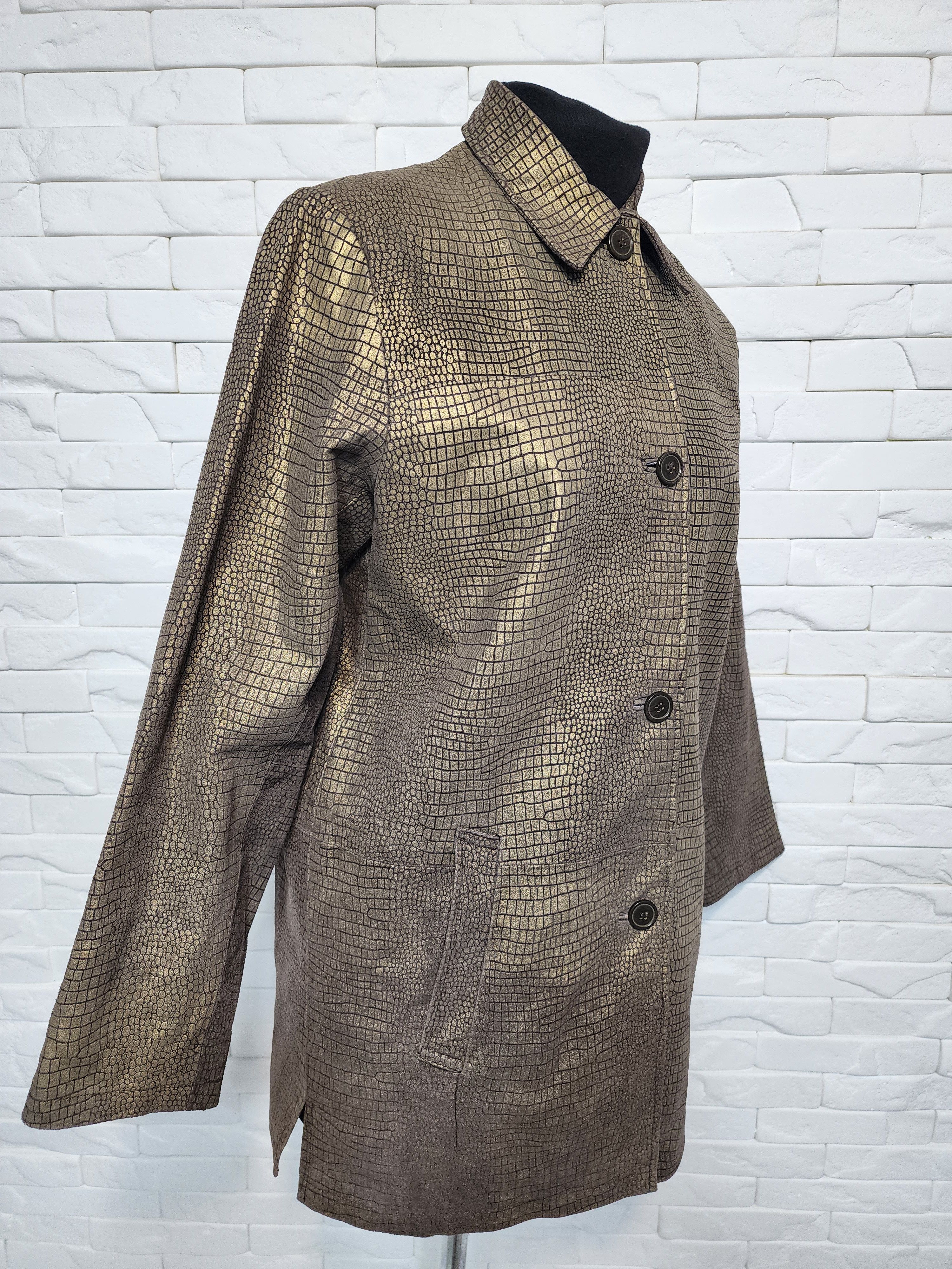 Genuine Leather Women's leather jacket in gold color. Size L / US 10 / IT 46 - 3 Thumbnail