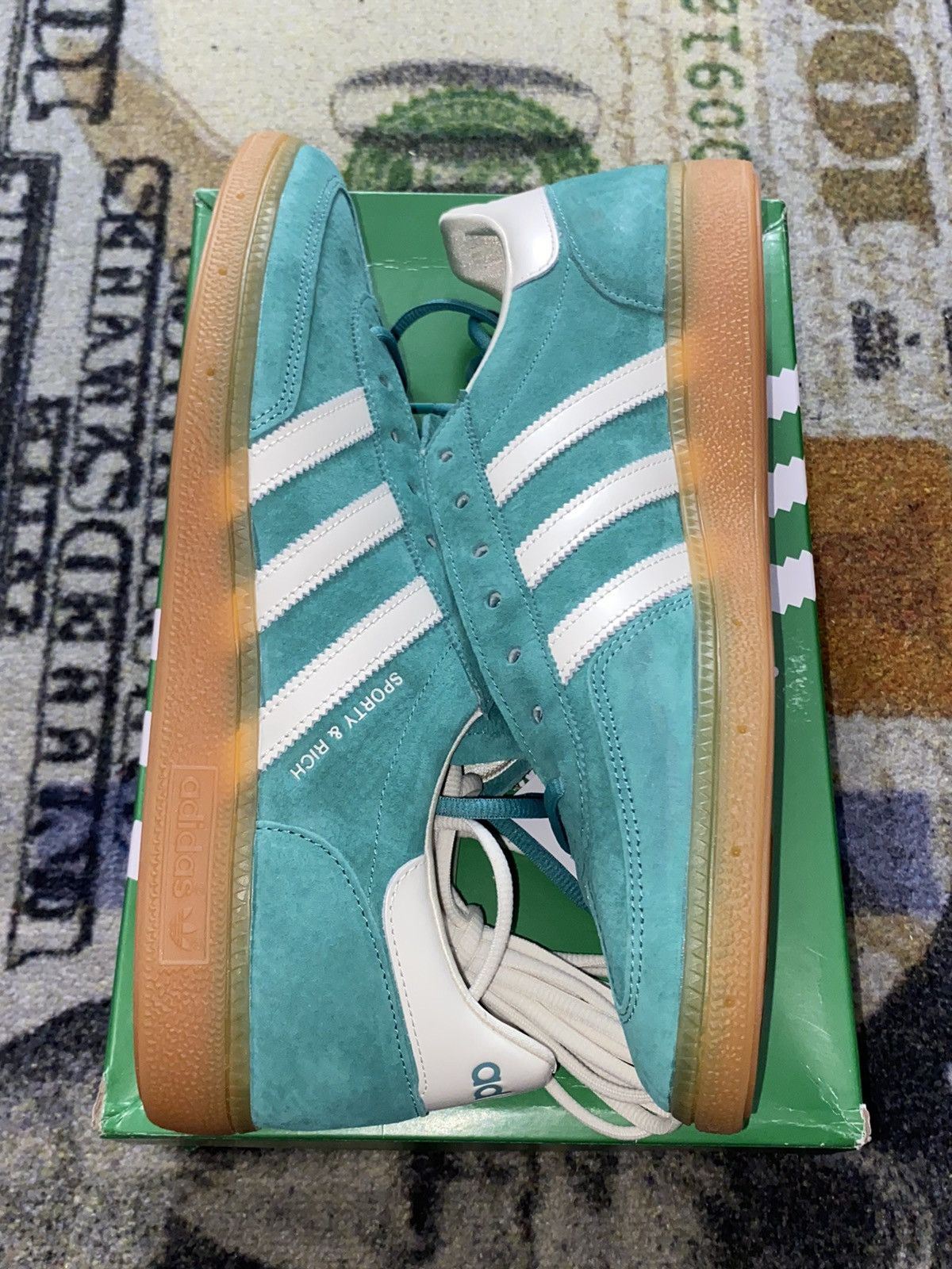 Adidas × Sporty & Rich Adidas Handball Spezial Sporty & Rich Green Size US 13 / EU 46 - 1 Thumbnail