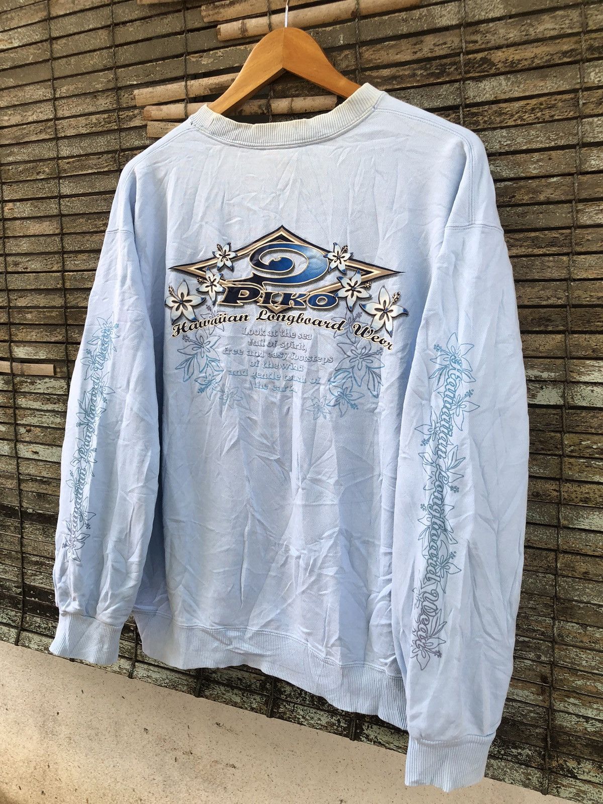 Japanese Brand × Vintage 🔥Vintage Glitter Piko Hawaiian Longboard Wear Sweatshirts Size US L / EU 52-54 / 3 - 3 Thumbnail