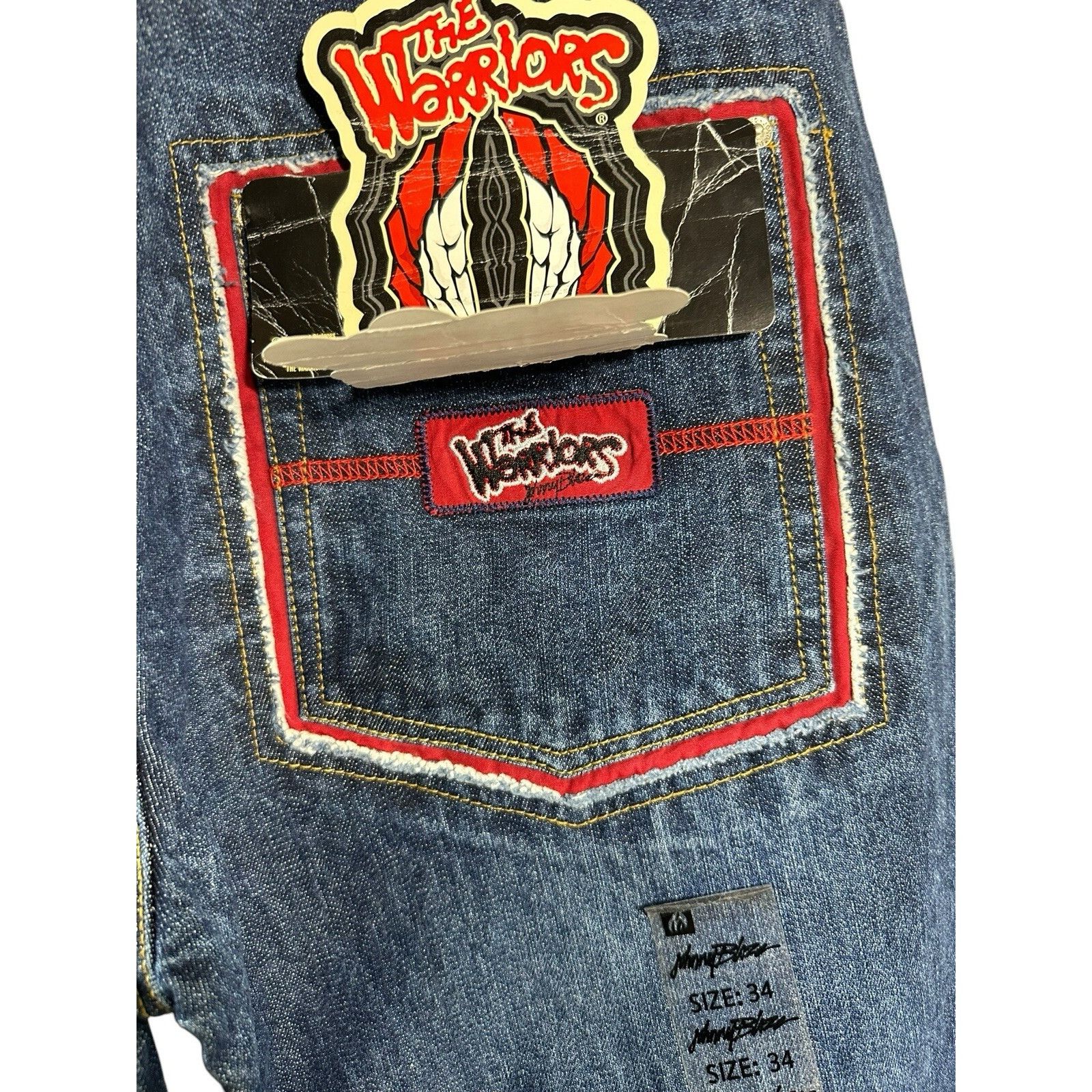 Other Vintage Johnny Blaze X The Warriors Rare Cargo Denim Jeans Y Size US 34 / EU 50 - 6 Thumbnail