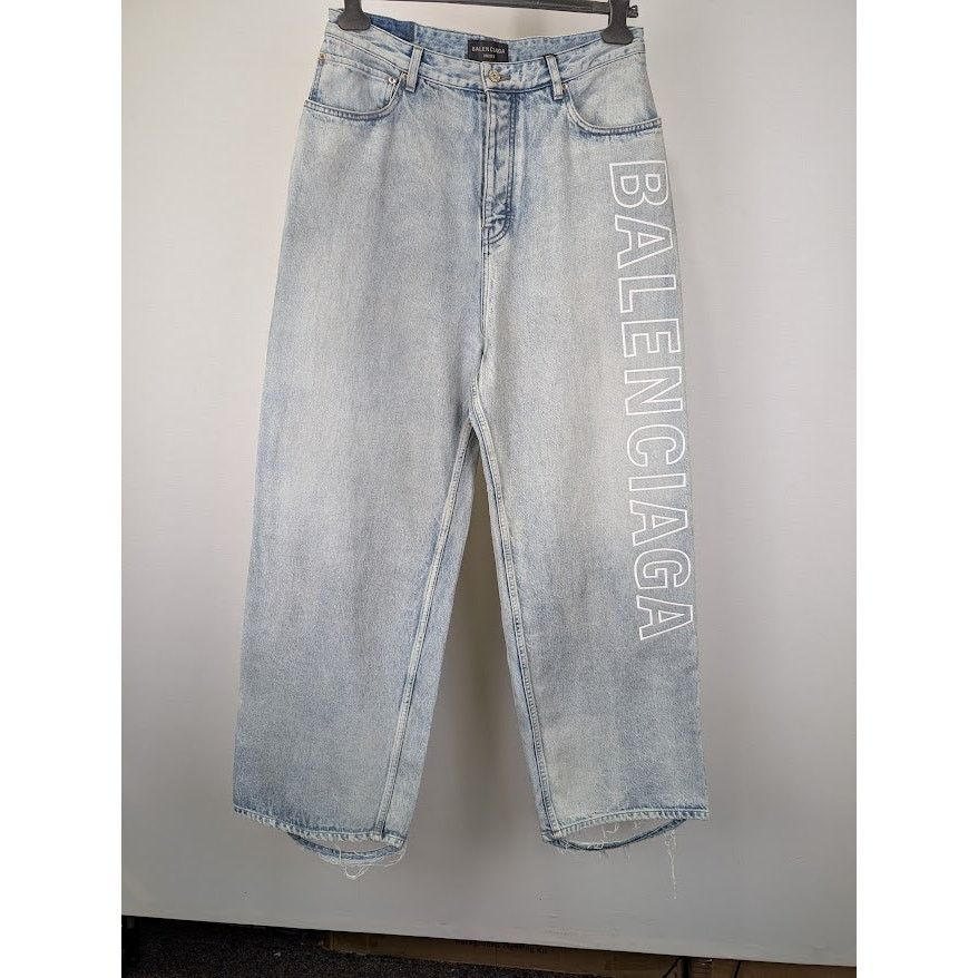 Balenciaga o1rshd1 Organic Japanese Twill Baggy Pants in Dirty Blue Size US 32 / EU 48 - 1 Thumbnail