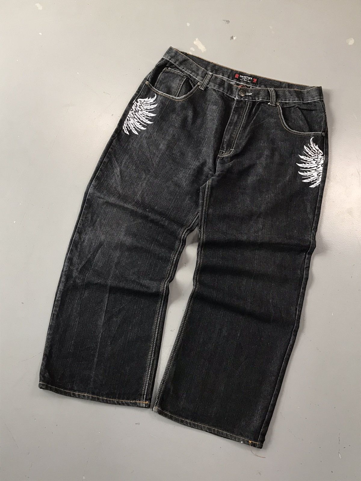 Vintage Vintage Downtown express crazy embroidered denim Size US 40 / EU 56 - 3 Thumbnail