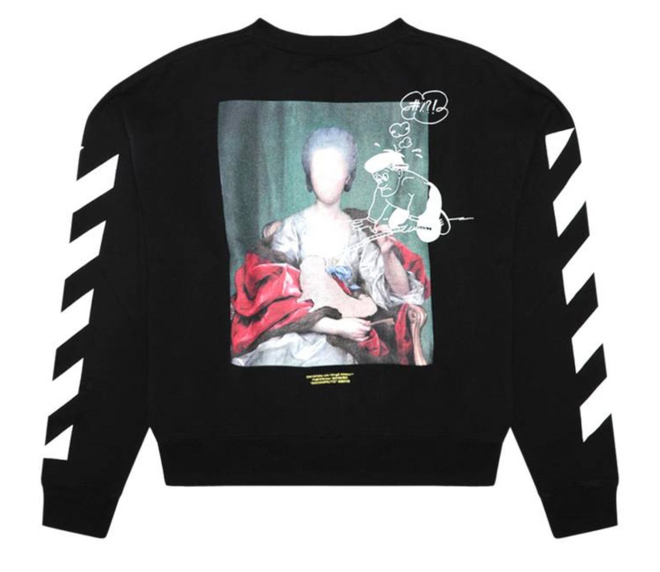 image of Off White Off-White Diag Mariana De Silva Over Crewneck ‘Black’, Men's (Size Small)