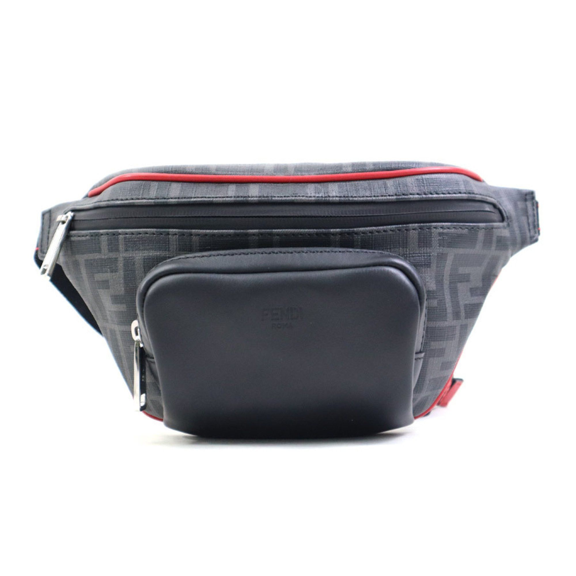Fendi FENDI Waist bag Body Leather Black x Red Men's 7V46 A80Q h30922g Size ONE SIZE - 1 Thumbnail