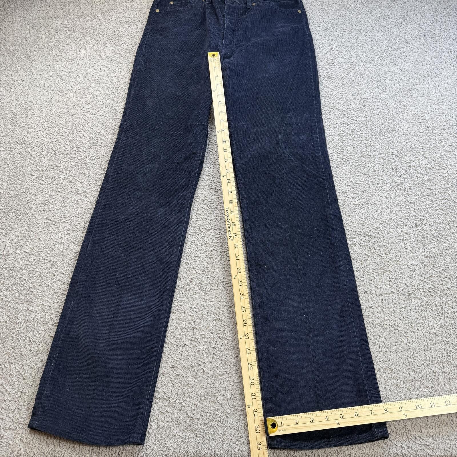 Other Vintage 80s Cowden Navy Corduroy Pants 32x34 Bootcut USA Size 32" / US 10 / IT 46 - 4 Thumbnail