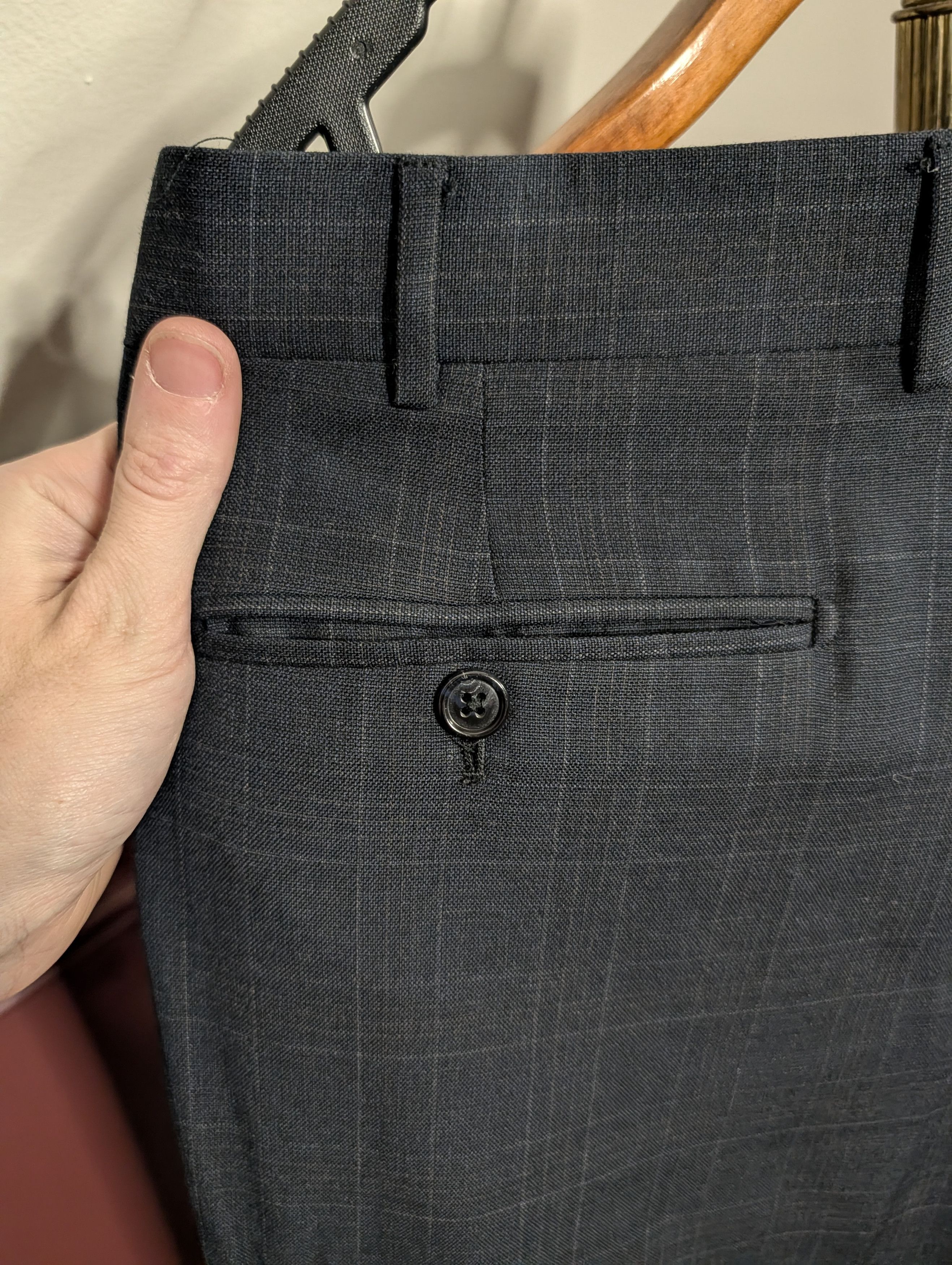 Corneliani Merino wool gray check pattern Italian dress pants sz 50 Size US 33 - 8 Thumbnail