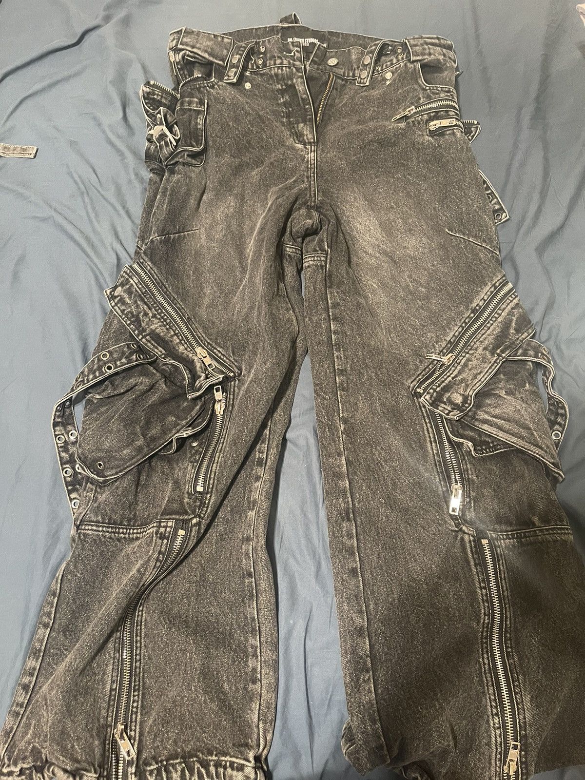 No Faith Studios No Faith Studios Black Heavy Cargos | Grailed