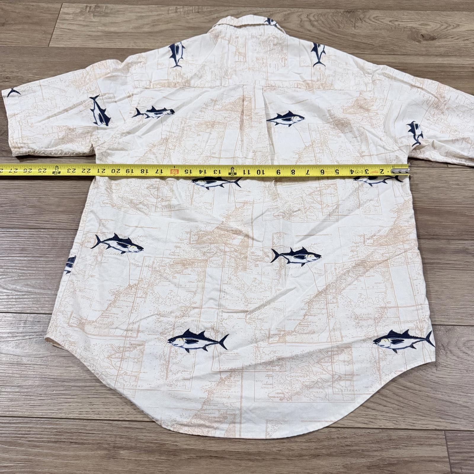 Puritan Vintage 90s Puritan Art Fish Map Button Up All Over Print Size US M / EU 48-50 / 2 - 7 Thumbnail