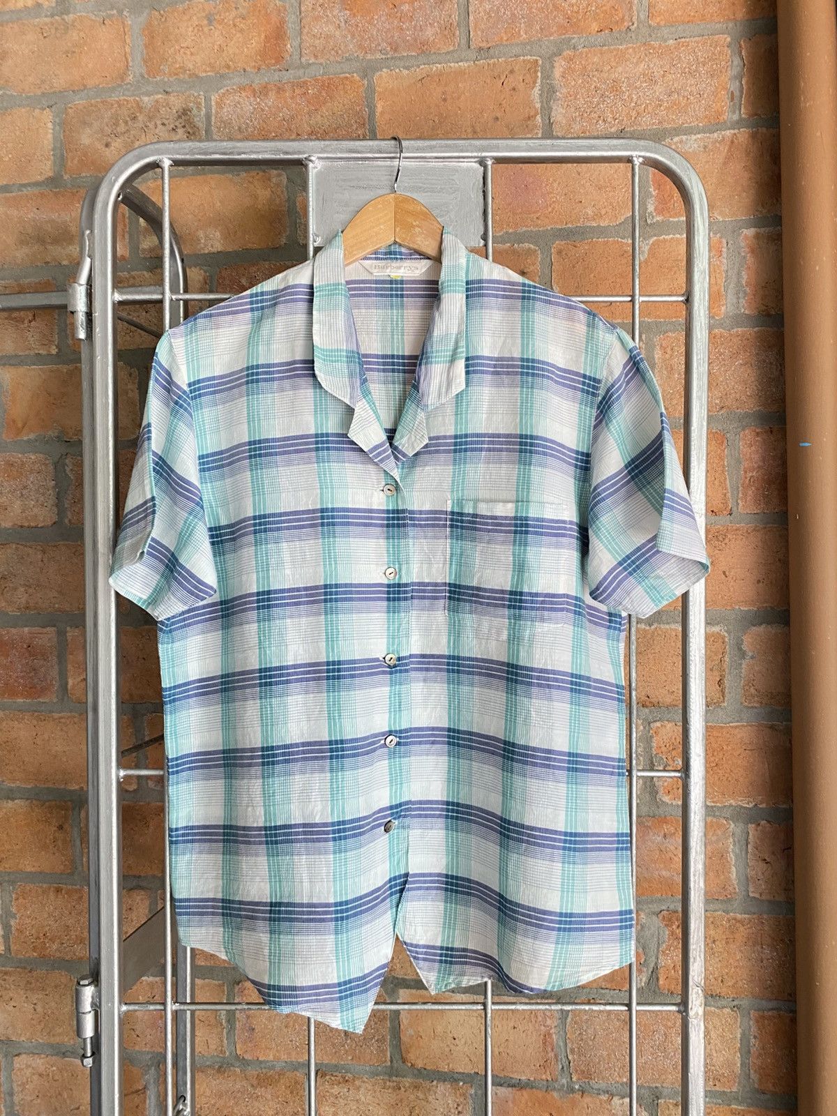 Burberry Burberry Pastel Plaid Button-Up Shirt Size ONE SIZE - 14 Thumbnail