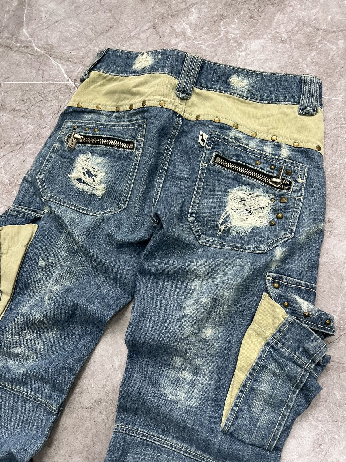 Japanese Brand × Tornado Mart × Vintage 90s Rare DENIM CARGO JEANS tornado mart STYLE Size US 32 / EU 48 - 12 Thumbnail
