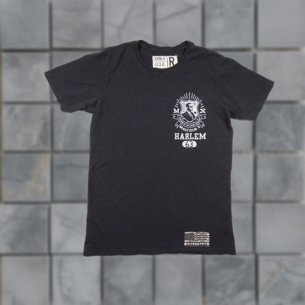 Roots Roots of Fight Malcolm X Graphic Tee Shirt Adult Medium Black Short Sleeve Mens Size US M / EU 48-50 / 2 - 1 Thumbnail