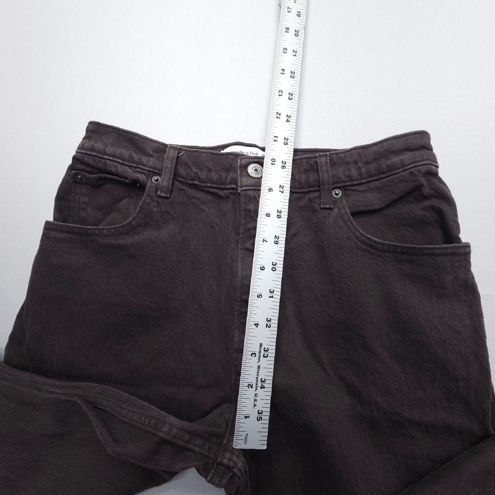 Abercrombie & Fitch Abercrombie & Fitch The '90s High Rise Straight Jeans 28/6S Crop Brown Women Vintage No 90s Theme Mens Womens Size 28" / US 6 / IT 42 - 6 Thumbnail