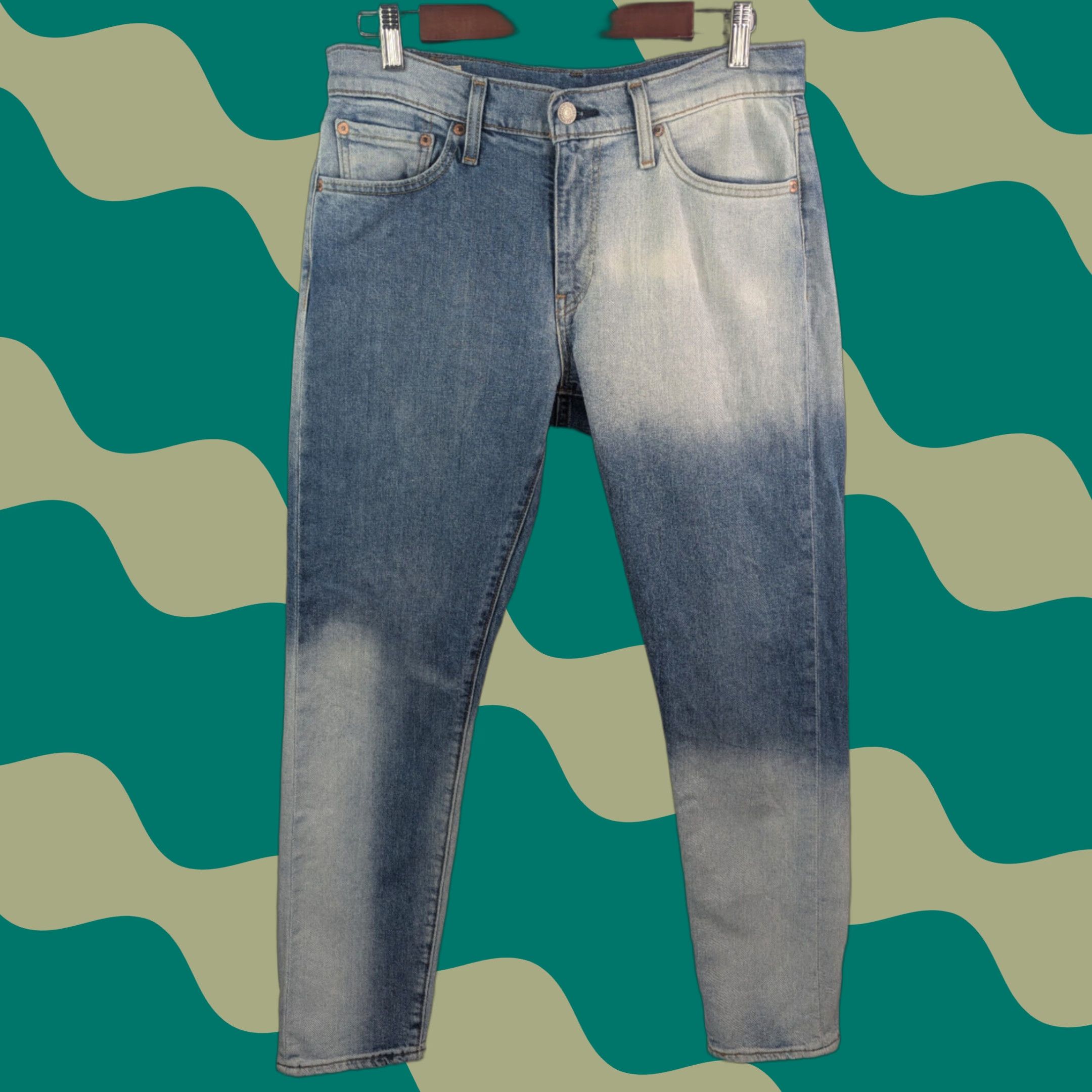 Levi's Levis 512 Jeans Mens 32x30 Blue Denim Premium Slim Straight Two Toned 90s Grunge USA City Leather? Size US 32 / EU 48 - 1 Thumbnail