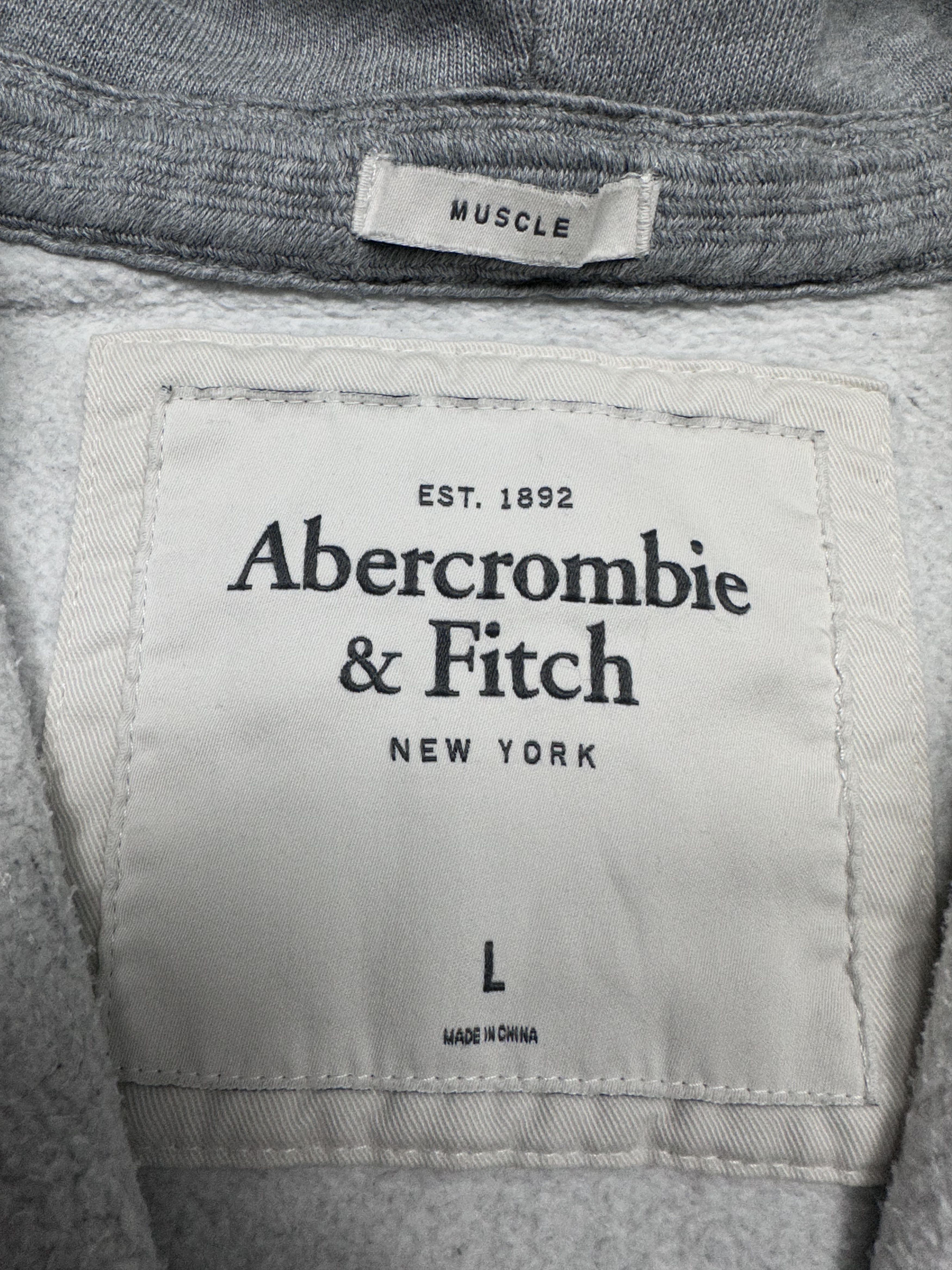 Abercrombie & Fitch × Vintage Abercrombie & Fitch Vintage Mens Full Zip Gray Hoodie Y2K Size US L / EU 52-54 / 3 - 3 Thumbnail