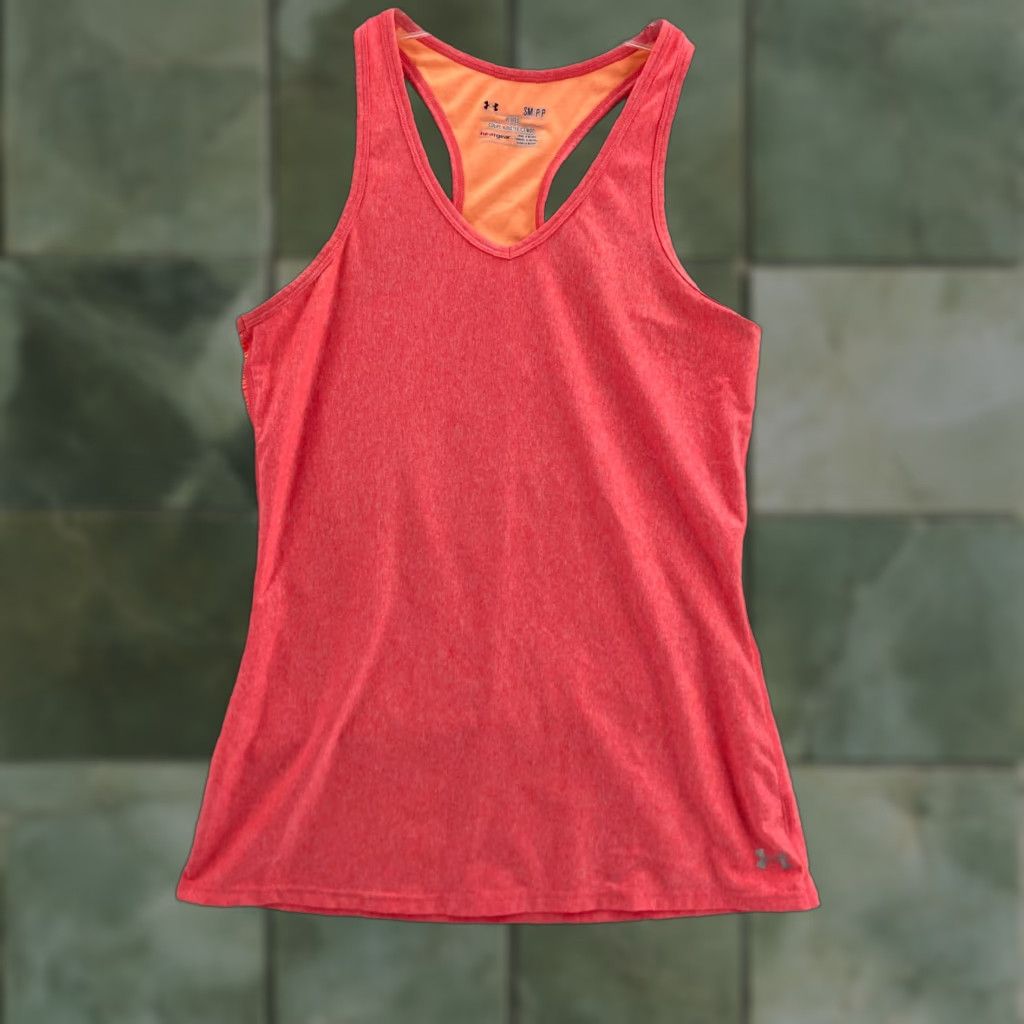 Under Armour Under Armour Shirt Womens Small Pink Fitted Heatgear Tank Top Size S / US 4 / IT 40 - 1 Thumbnail