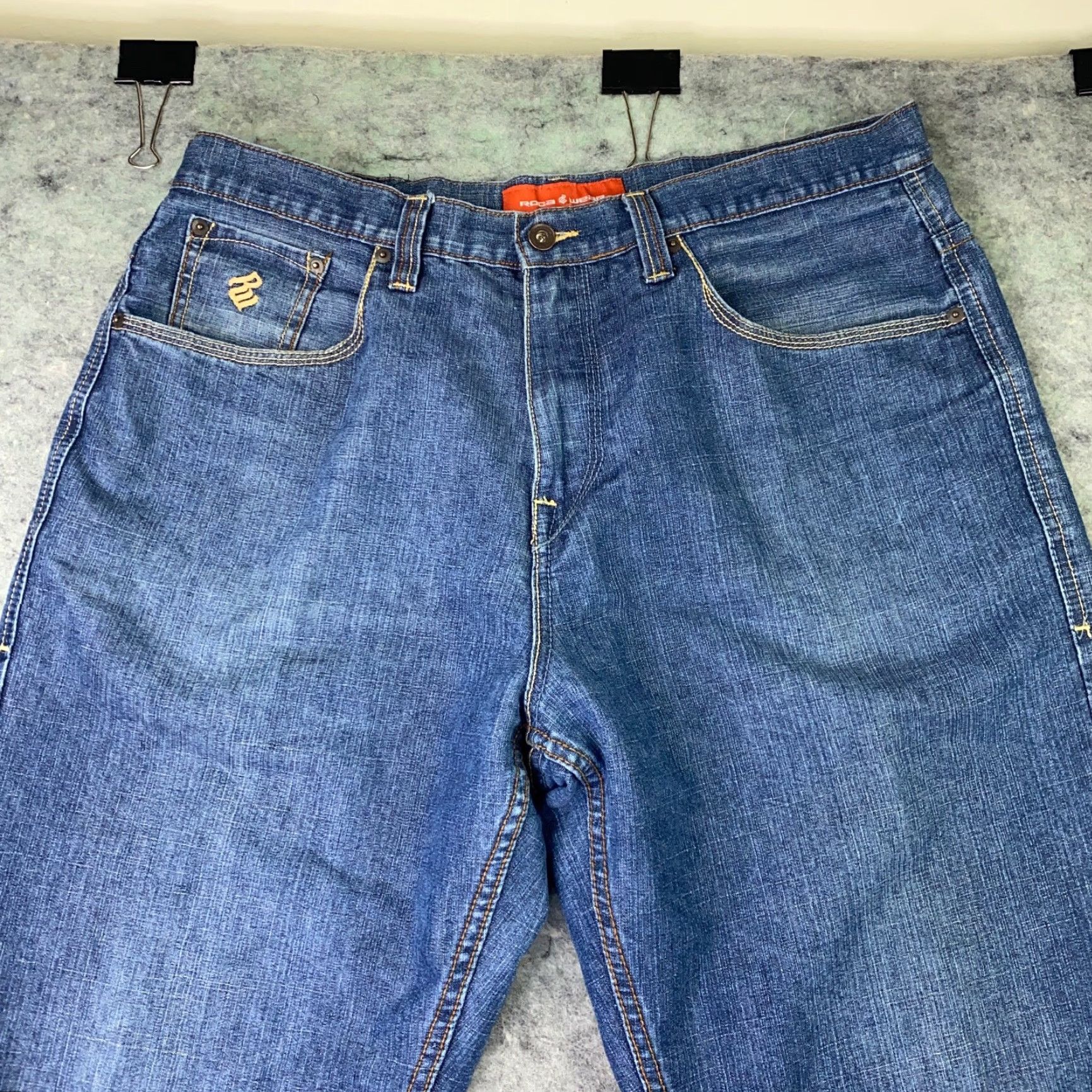 Rocawear VINTAGE Roca Wear Mens Jeans 38x33 Blue Wide Leg Loose Baggy Grunge SK8 Y2K Size US 38 / EU 54 - 2 Thumbnail