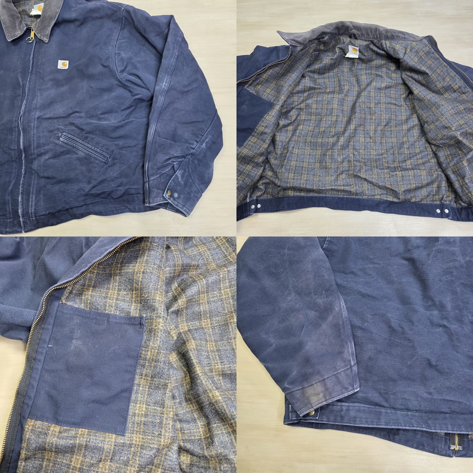 Carhartt VINTAGE Carhartt Jacket Detroit J172 DNY 4XL Navy Blue Blanket Lined Bomber Zip Pockets Mid-Length Regular Mens USA 80s 90s Fade Size US XXL / EU 58 / 5 - 9 Thumbnail