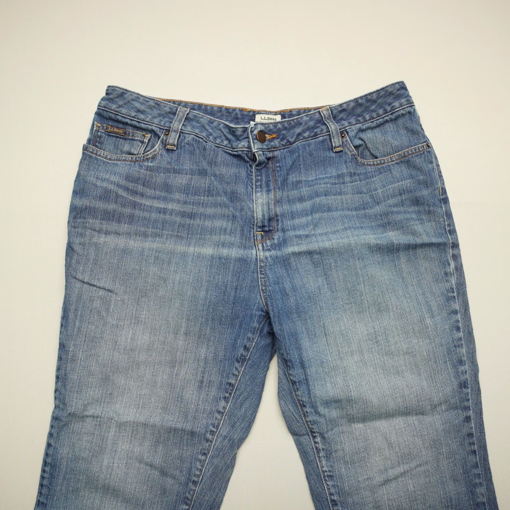 Vintage LL Bean Favorite Fit Jeans Womens 14 Petite Blue Mid Rise Straight Denim Jeans Size 36" / US 14 / IT 50 - 4 Thumbnail