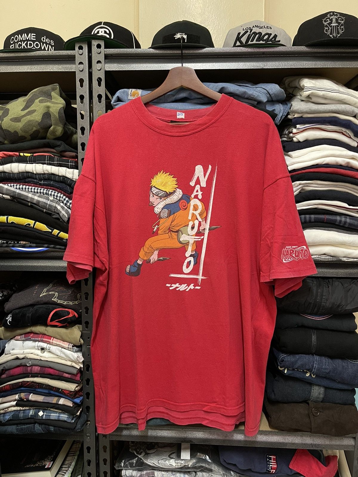 image of Anima x Movie Naruto Vintage Y2K Tee in Red, Men's (Size 2XL)