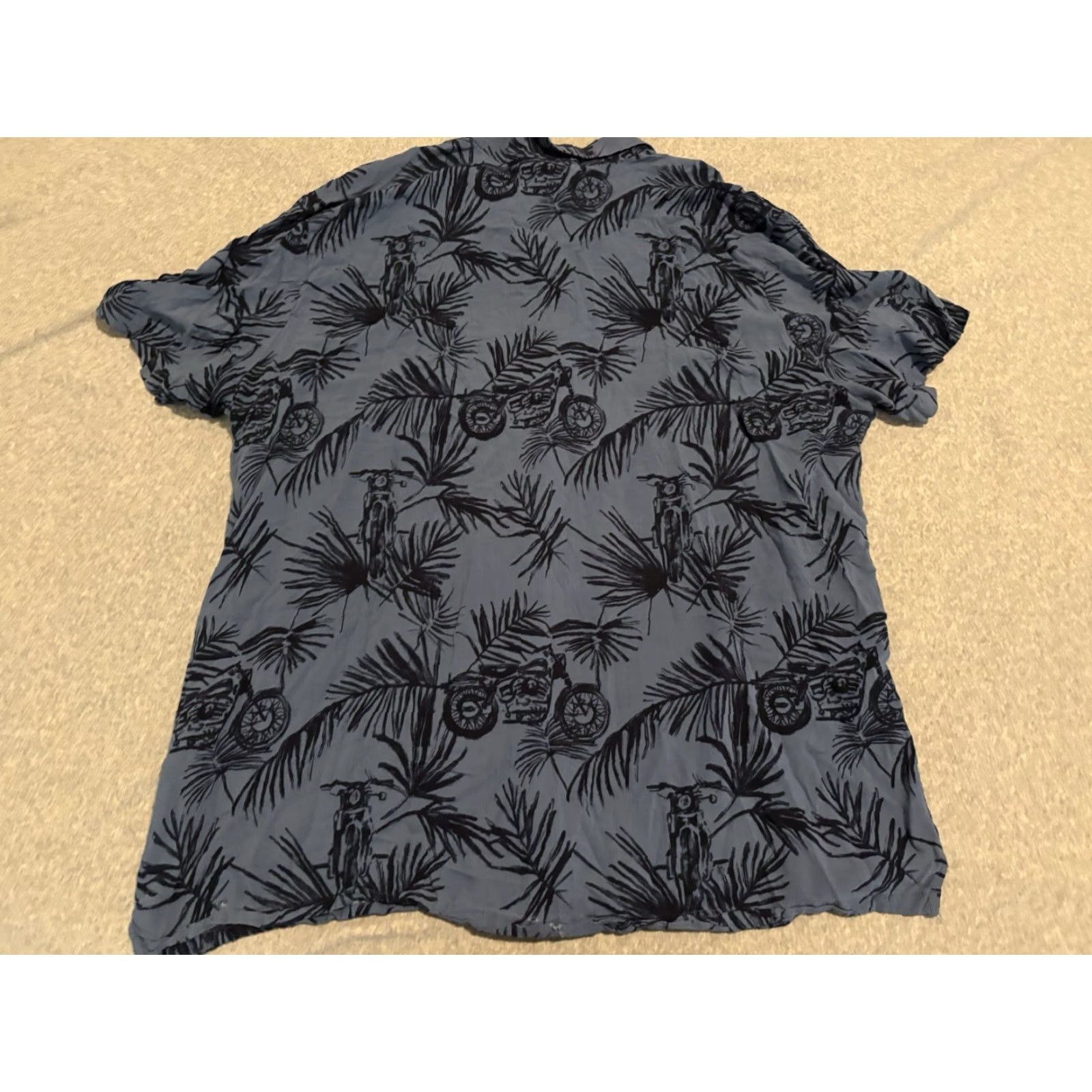 Harley Davidson Harley-Davidson Button-Up Shirt Blue Rayon Mens 3XL Hawaiian Short Sleeve Shirt Hawaiian Button-Up Shirt Mens 3XL Harley-Davidson Blue Size US XXL / EU 58 / 5 - 4 Thumbnail