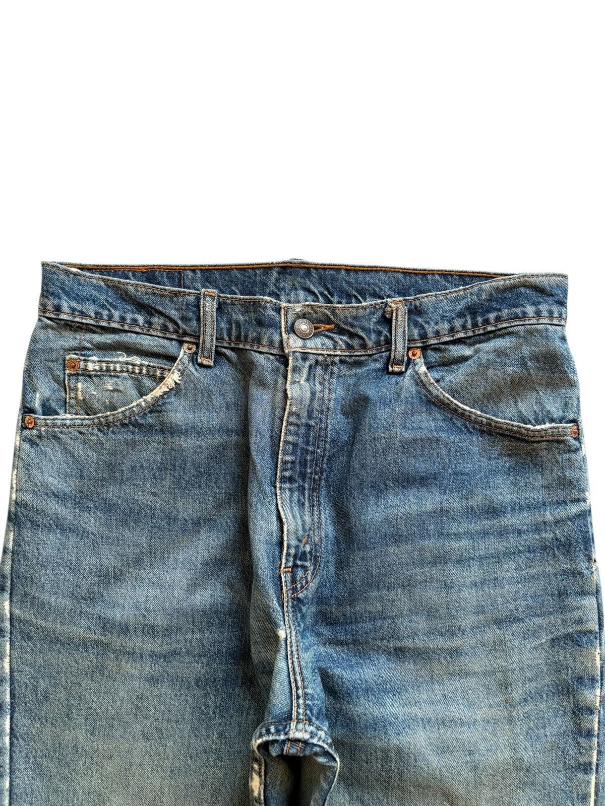 LVC × Levi's × Levi's Vintage Clothing Vintage 90s Levis 505 Orange Tab Patch Distressed Baggy Jean Size US 32 / EU 48 - 4 Thumbnail